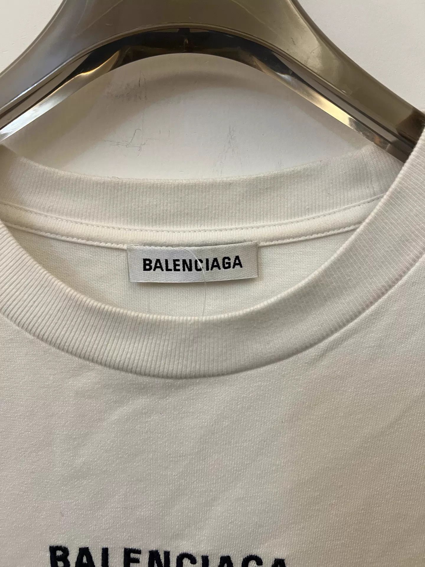 Balenciaga Balenciaga Crown Wheat White Short Sleeve Tee XS Size US XS / EU 42 / 0 - 2 Thumbnail