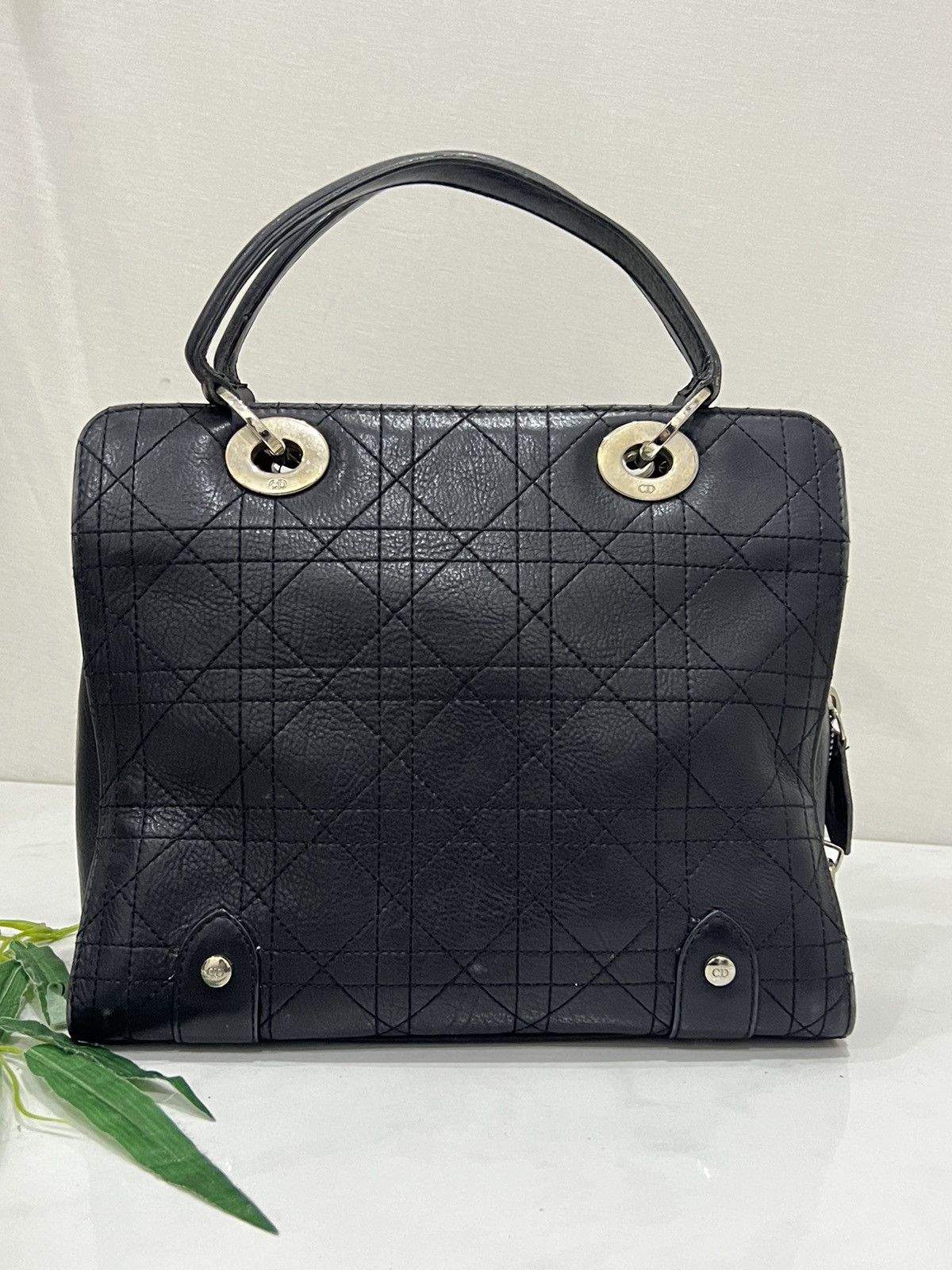 Dior Christian Dior Lady cannage handbag leather black Size ONE SIZE - 3 Thumbnail