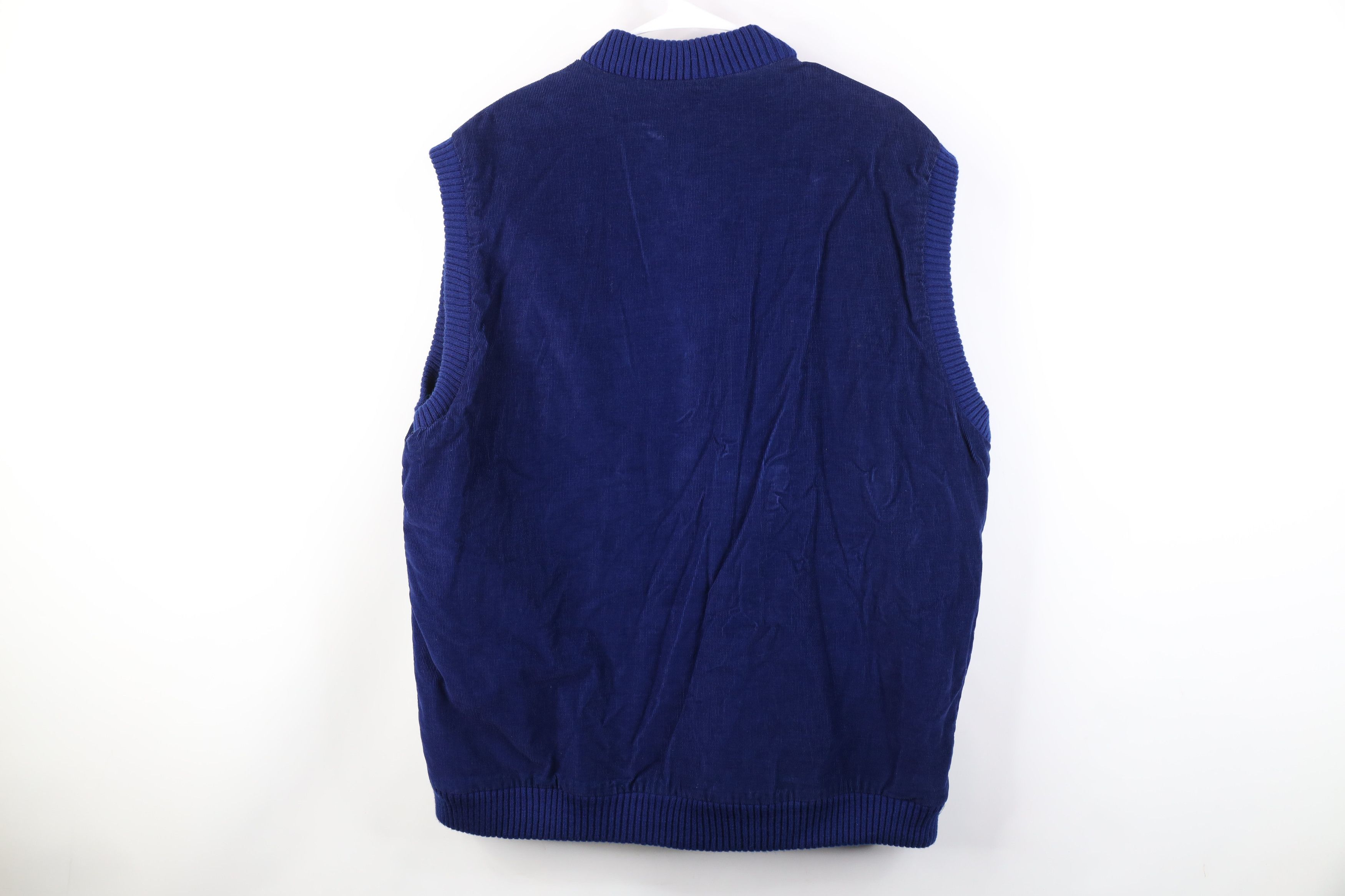 Vintage Vintage 90s Streetwear Quilted Corduroy Vest Jacket Blue Size US XL / EU 56 / 4 - 14 Thumbnail