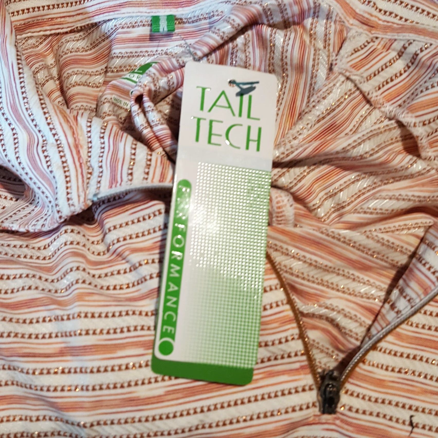 Vintage Tail Polo Shirt - Tail Golf Nylon Poly Blend Athletic Women's Medium Zip Up Collared Striped Shirt Size M / US 6-8 / IT 42-44 - 6 Thumbnail