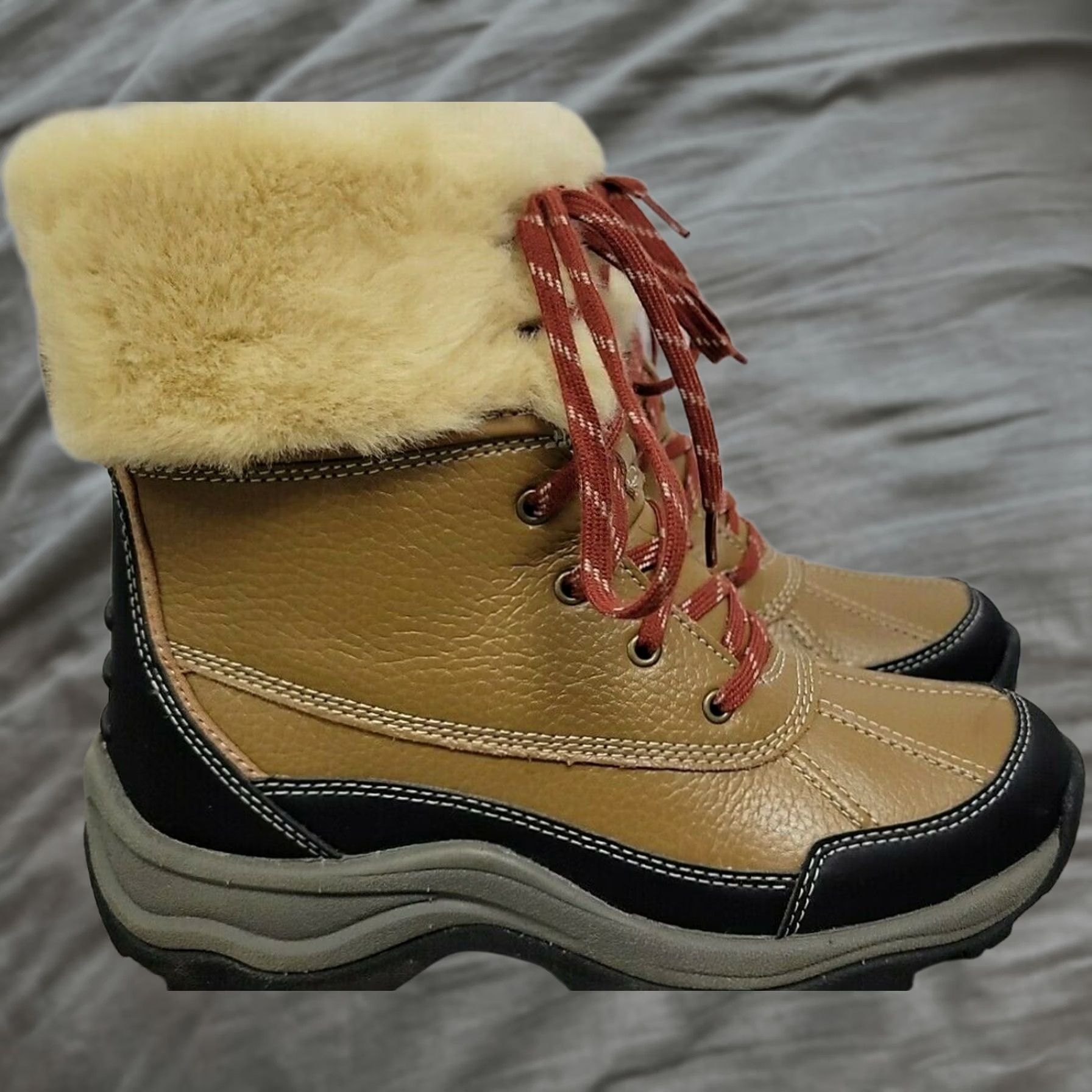 Clarks Clarks Mazlyn Arctic Duck Boots Womens 6.5 M Brown Leather Faux Fur Duck Snow Boot Womens Shoes Size US 7 / IT 37 - 1 Thumbnail