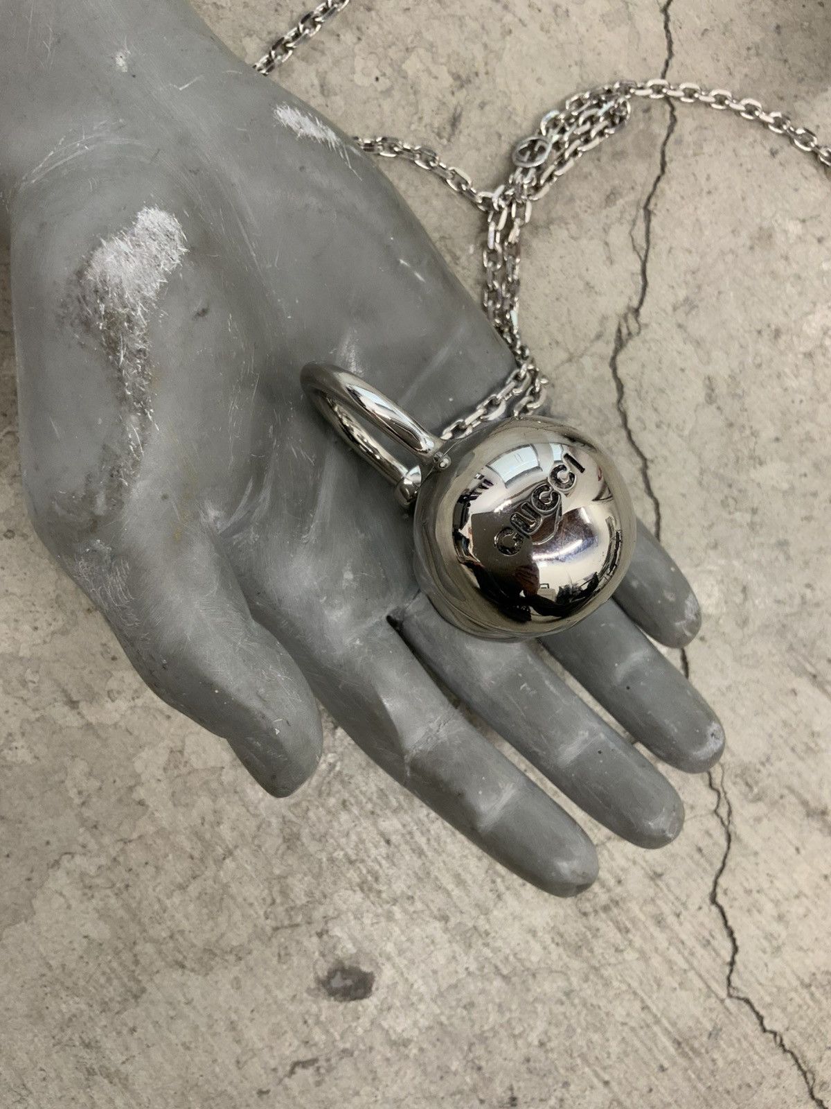Gucci ARCHIVE GUCCI RUNWAY CHROME SEPTUM CHERRY BALL NECKLACE Size ONE SIZE - 2 Thumbnail