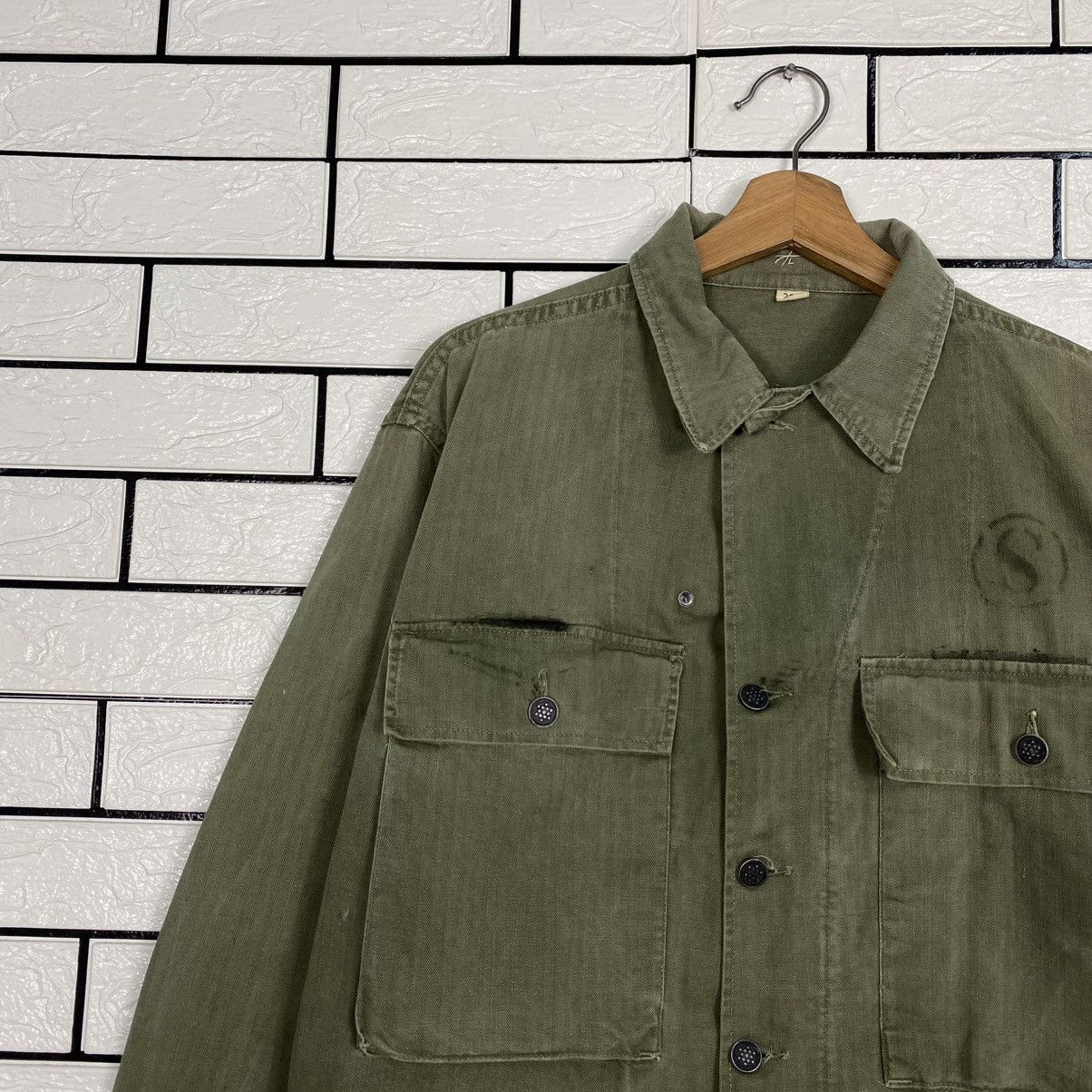 Vintage 🔥TRUE VINTAGE 40’s 13 STARS BUTTON HBT JACKET MILITARY USN Size US M / EU 48-50 / 2 - 7 Thumbnail