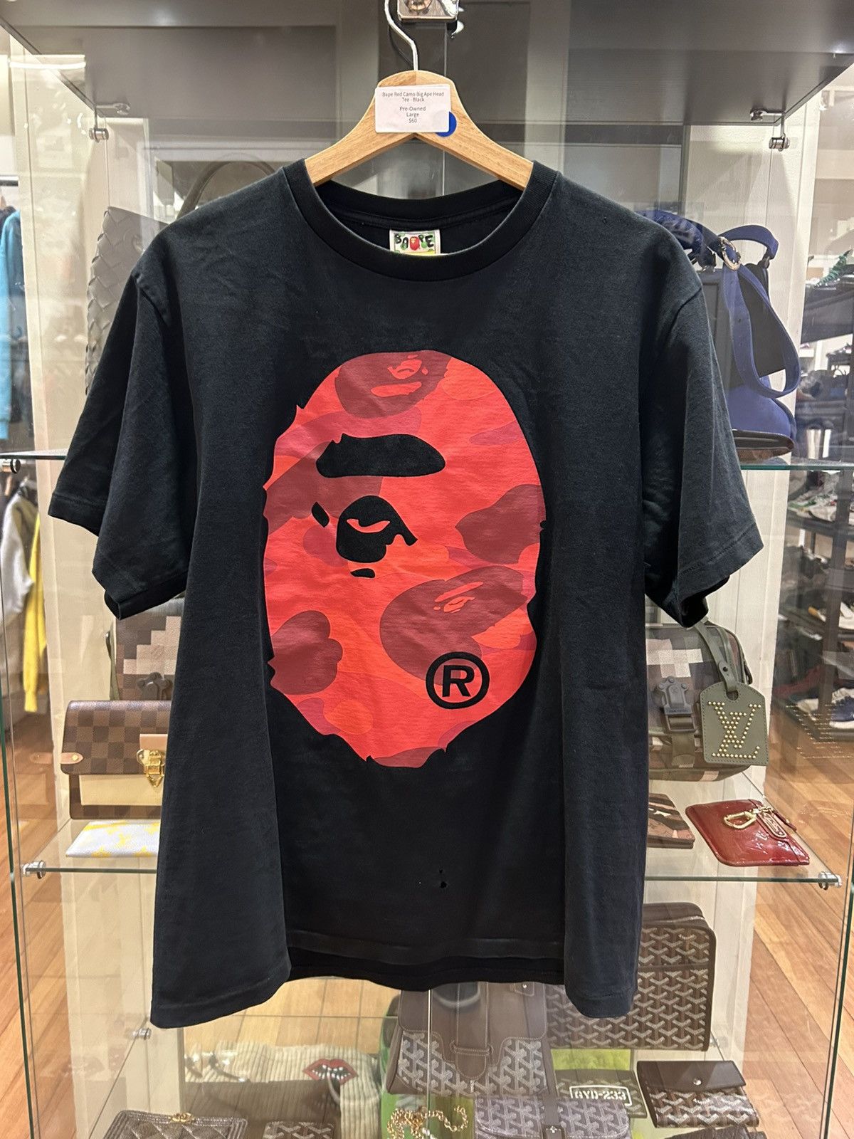 Baoe Red Camo Ape Head Tee