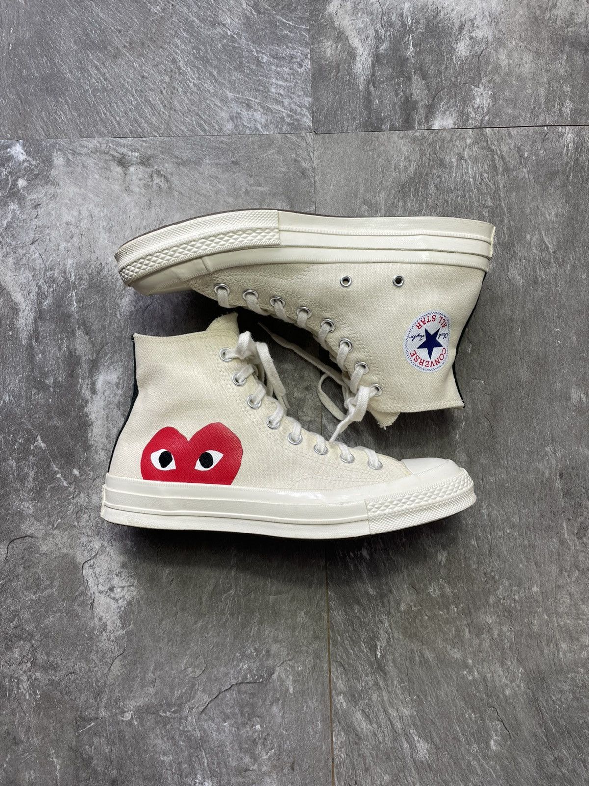 Comme des Garcons PLAY × Converse Comme Des Garçons x Converse High Top CDG Sneakers Shoes Size US 7.5 / EU 40-41 - 2 Thumbnail