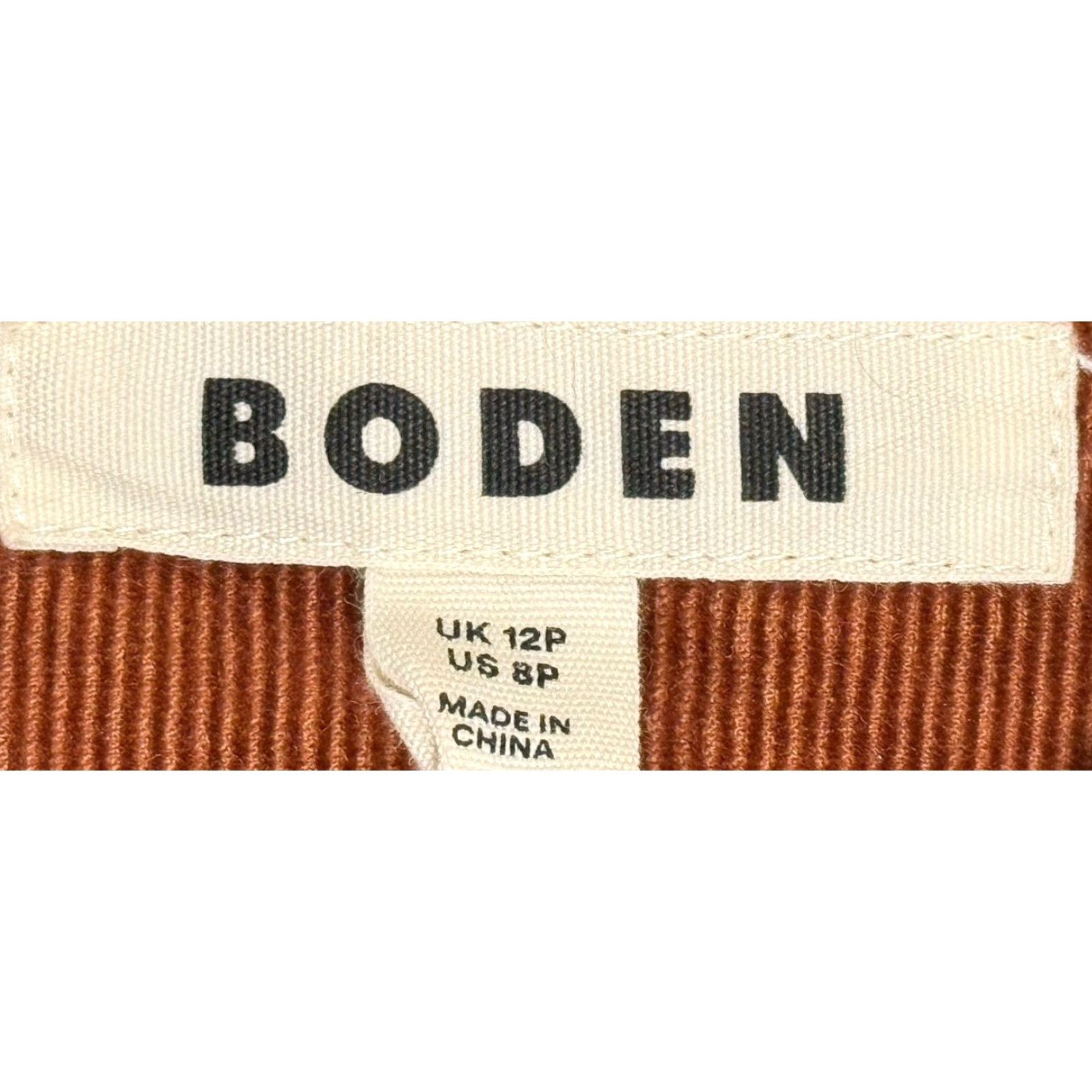 Boden Boden Flora Cord Brown Midi Dress Button Front Utility Patch Pocket Chic 8P Size M / US 6-8 / IT 42-44 - 2 Thumbnail