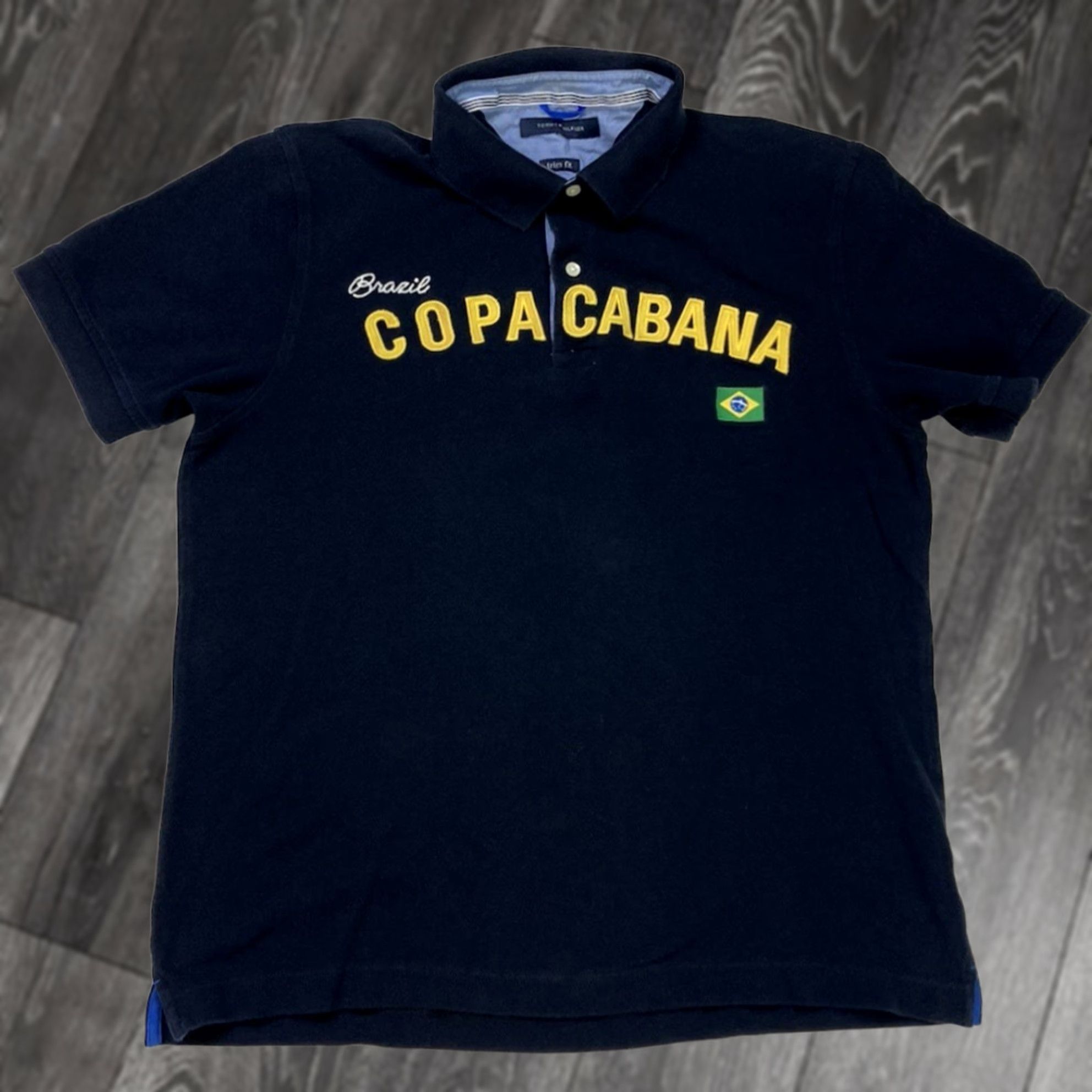 Tommy Hilfiger VINTAGE Tommy Hilfiger Copa Cabana Brazil Rugby Polo Shirt Men Large Navy Blue Size US L / EU 52-54 / 3 - 1 Thumbnail