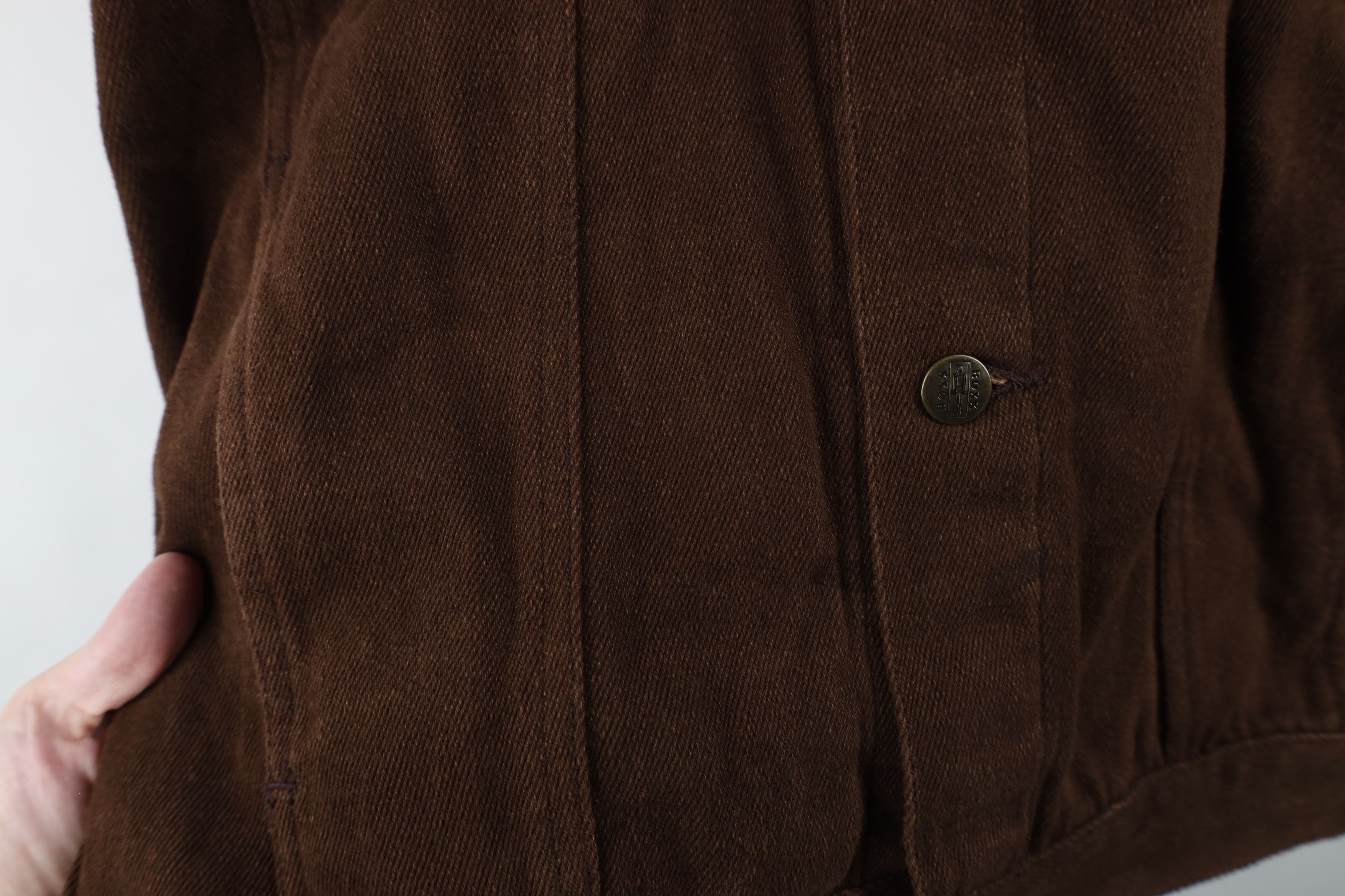 Vintage Vintage 90s Streetwear Fit Hooded Denim Trucker Jacket Brown Size US L / EU 52-54 / 3 - 4 Thumbnail