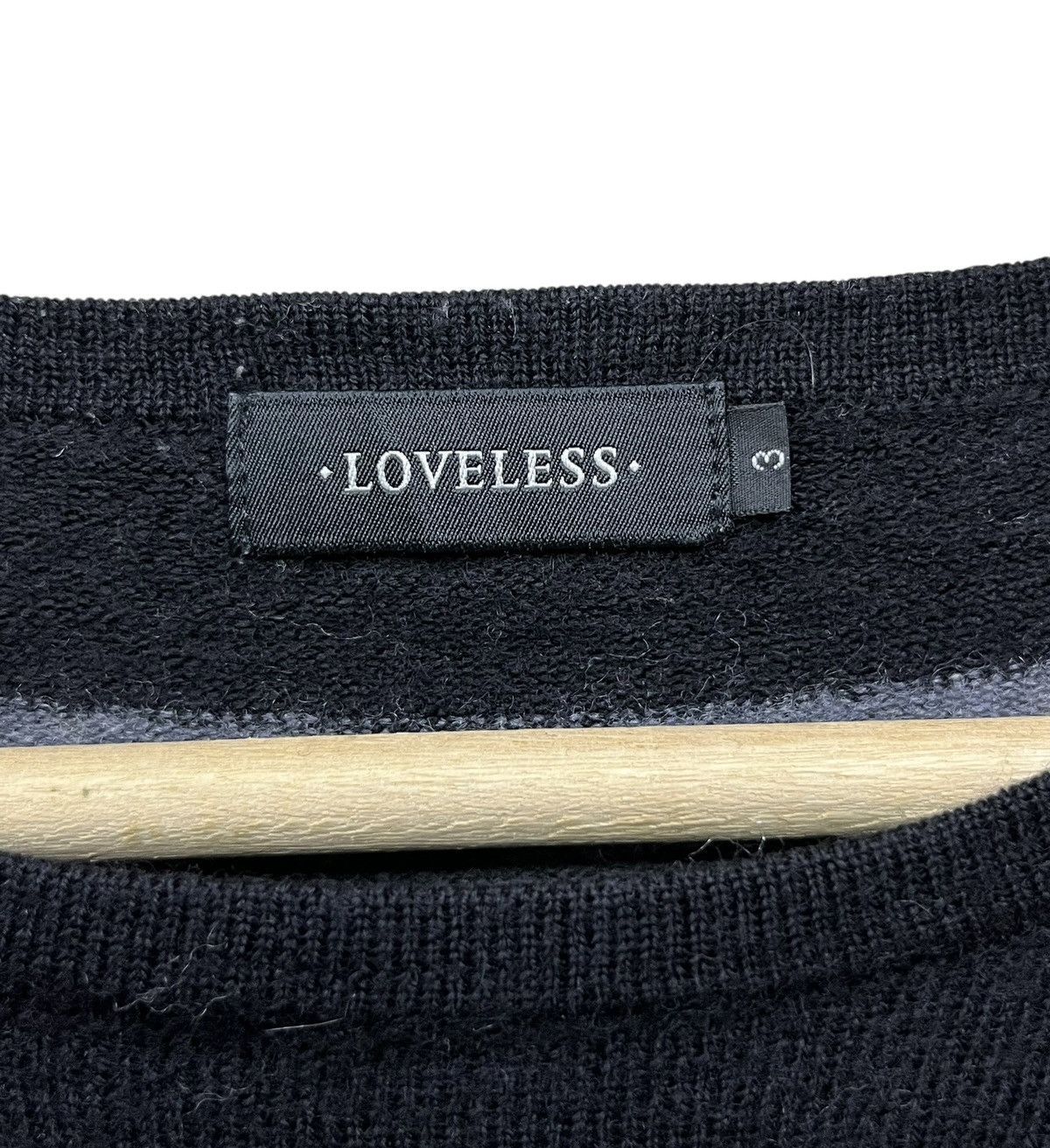 Loveless 💀Loveless Back Skull Crossbones Stripe Wool Punk Shirt Size US S / EU 44-46 / 1 - 5 Thumbnail