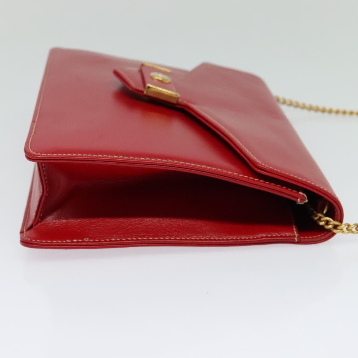 Dior DIOR Chain Shoulder Bag Leather Red Gold Size ONE SIZE - 5 Thumbnail