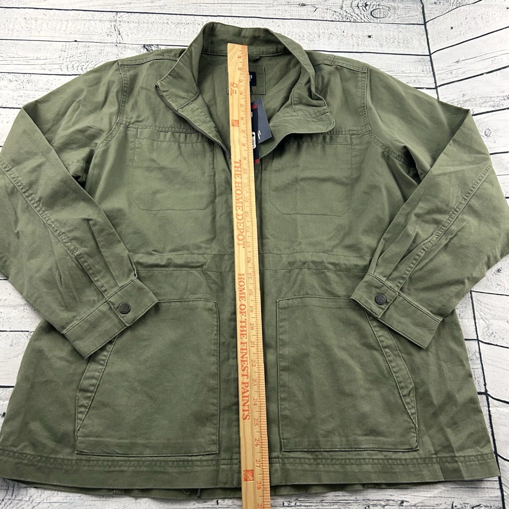 Gap VINTAGE Gap Full Zip Field Jacket Womens XL Green Jacket Size XL / US 12-14 / IT 48-50 - 4 Thumbnail