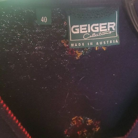 Vintage Geiger Austria Sz. 40 M L Embroidered Art 100% Boiled Navy B Size XL / US 12-14 / IT 48-50 - 4 Thumbnail