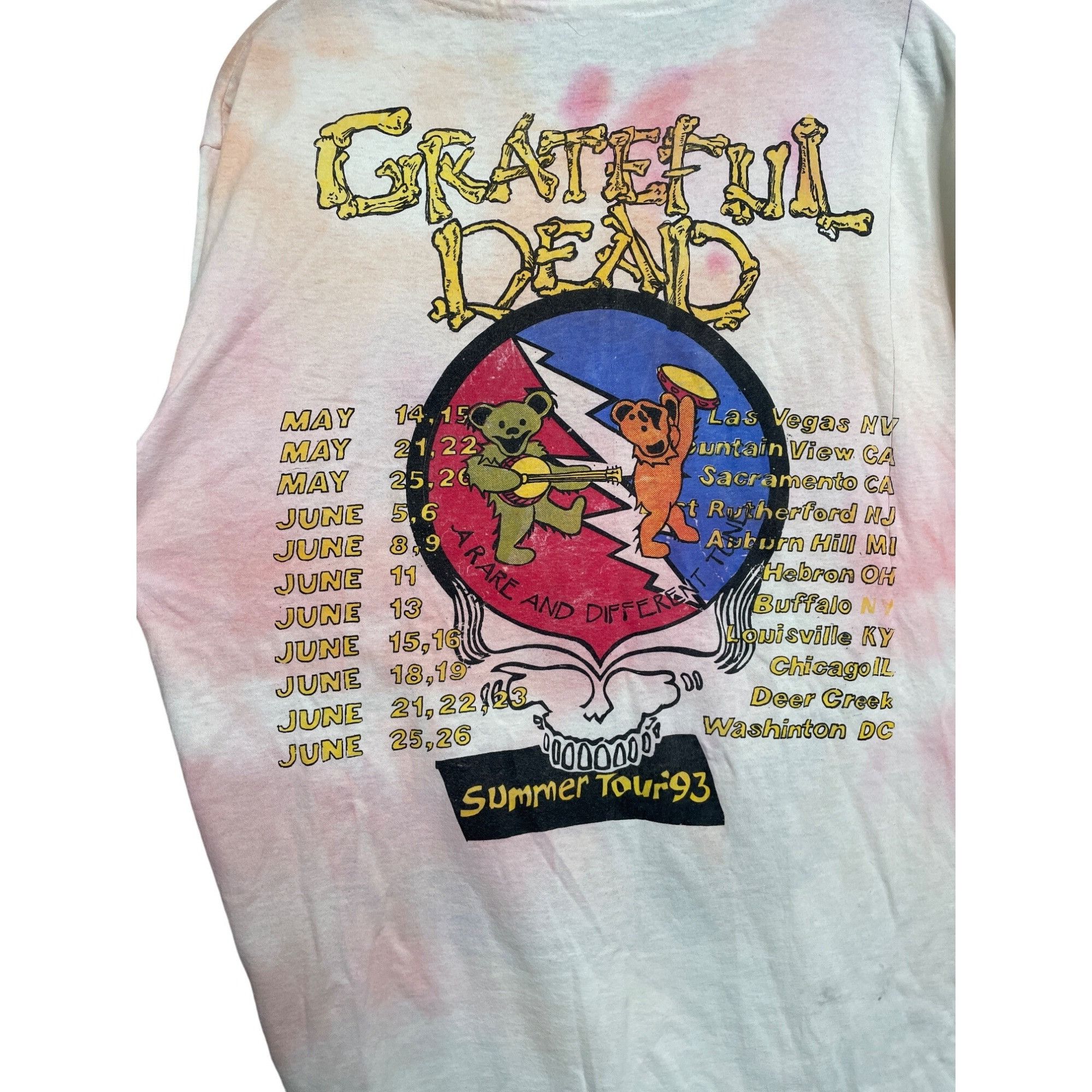 Grateful Dead RARE Vintage Grateful Dead Summer Tour 93 1993 Tie-Dye TShir Size US L / EU 52-54 / 3 - 4 Thumbnail