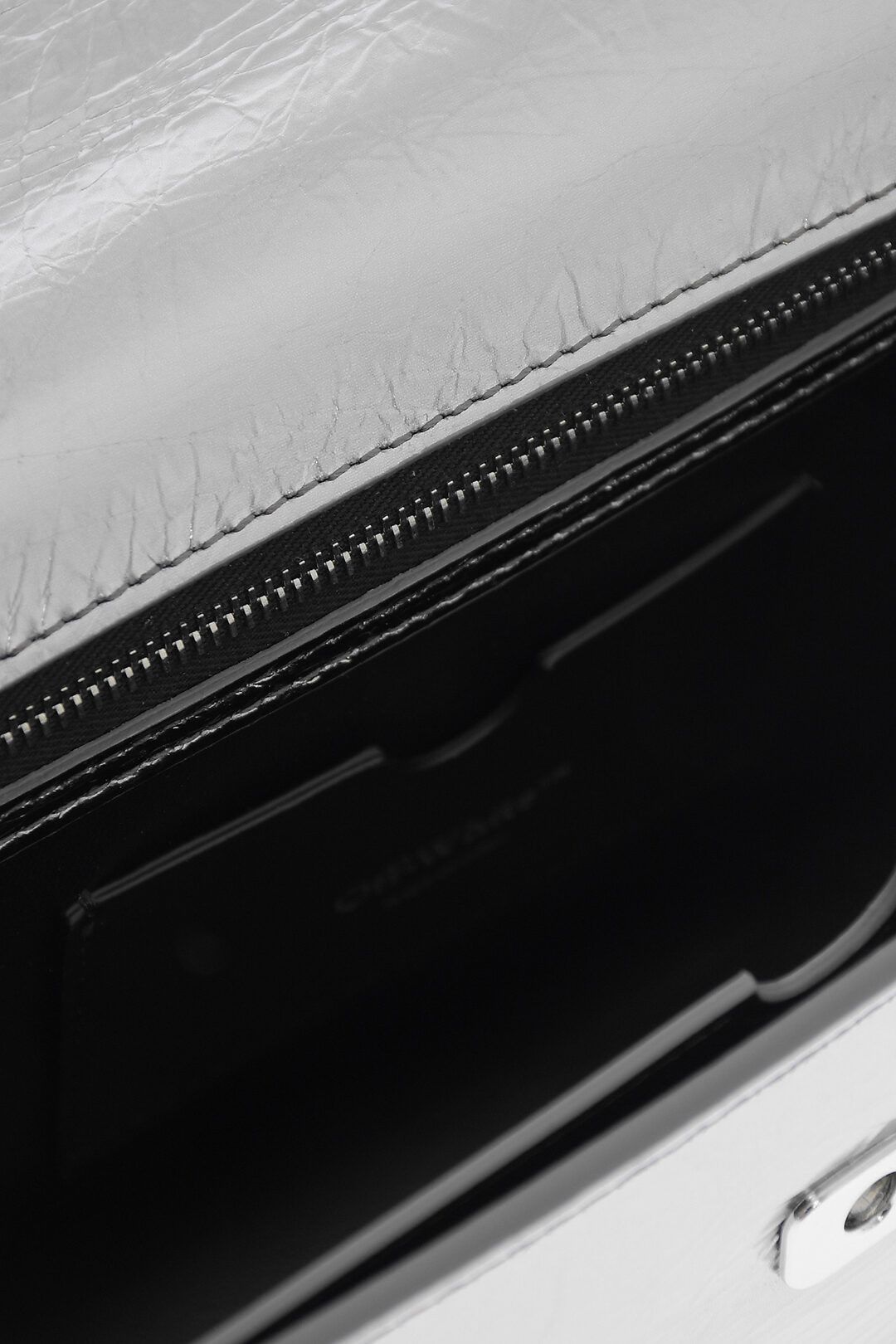 Off-White og1mm1125 Size: OS / Metallic Leather Handbag in Silver Size ONE SIZE - 5 Thumbnail