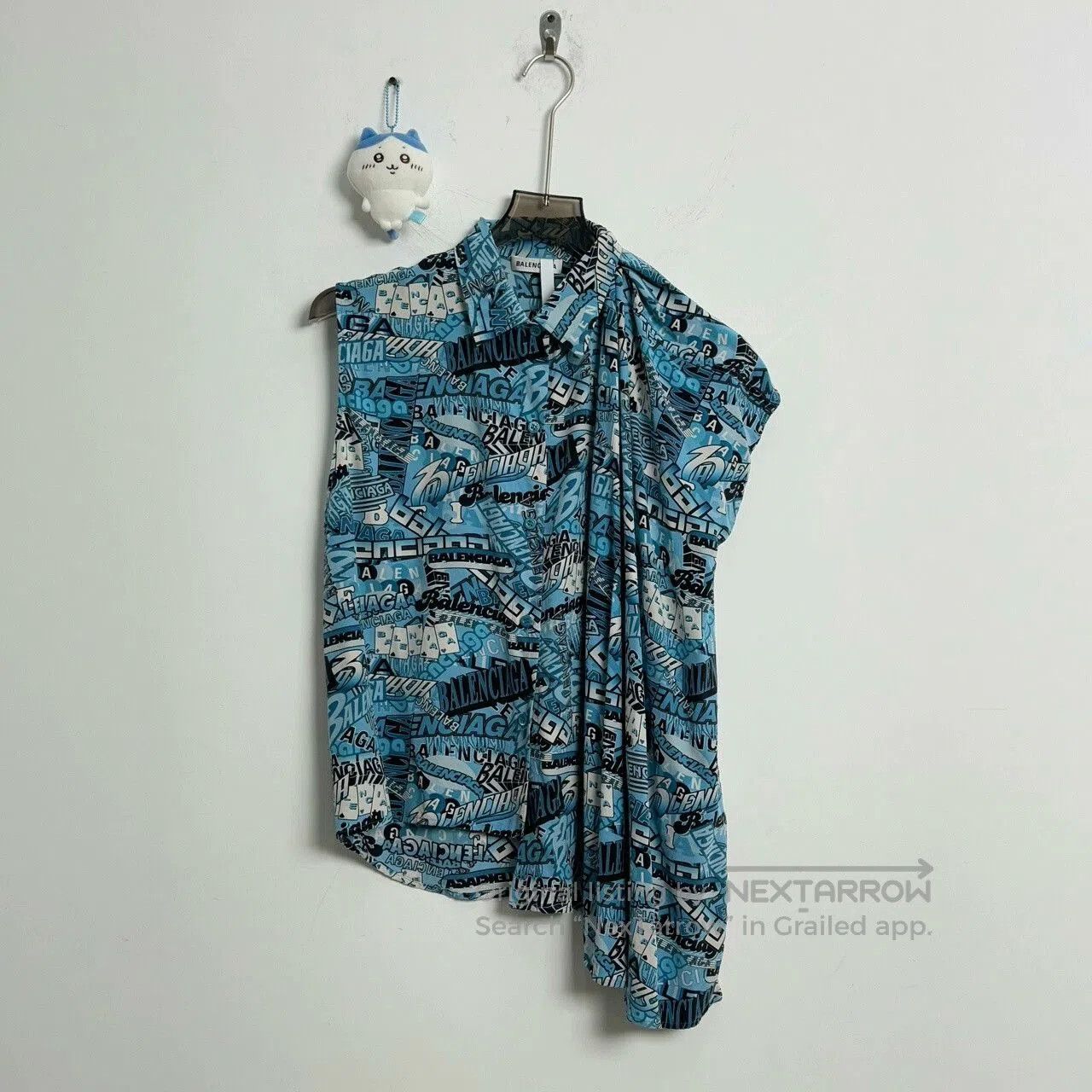 Balenciaga Balenciaga Blue Letter Print Vest Shirt. Size US XS / EU 42 / 0 - 1 Thumbnail