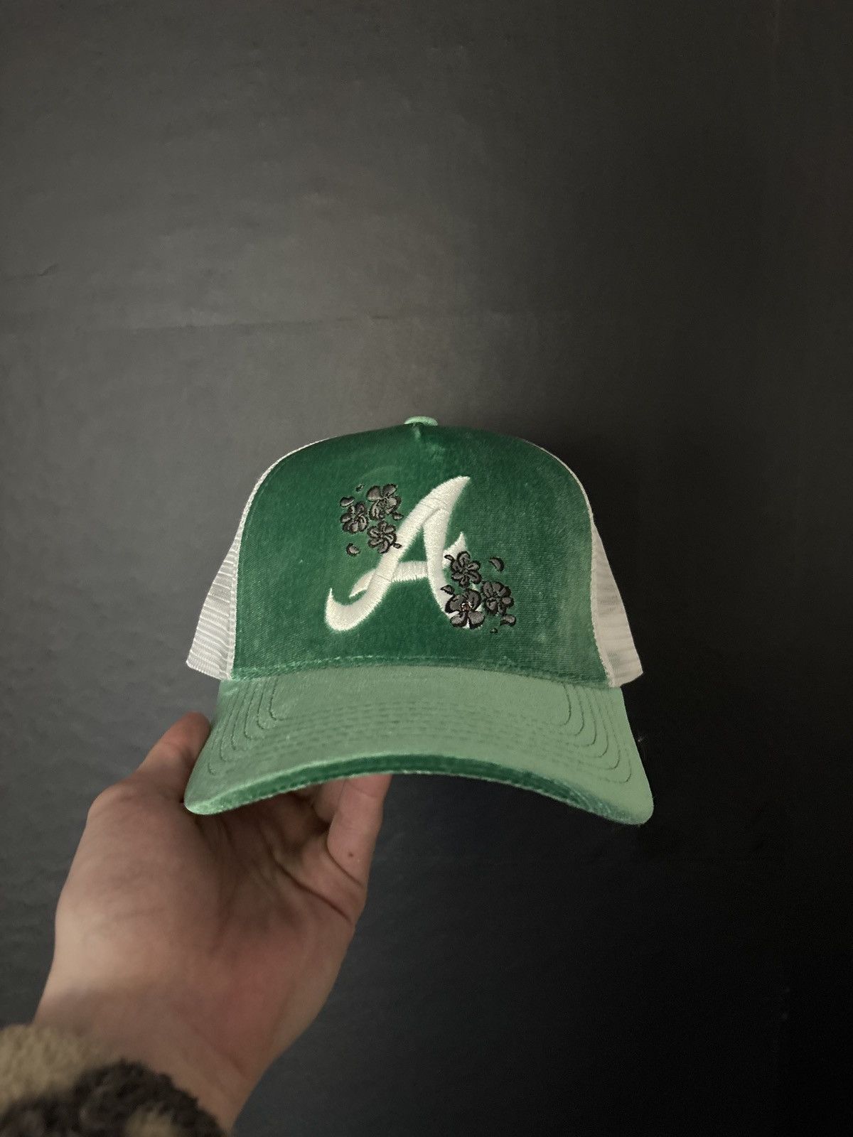 Japanese Brand Green Velvet Trucker Hat Astros Size ONE SIZE - 4 Thumbnail