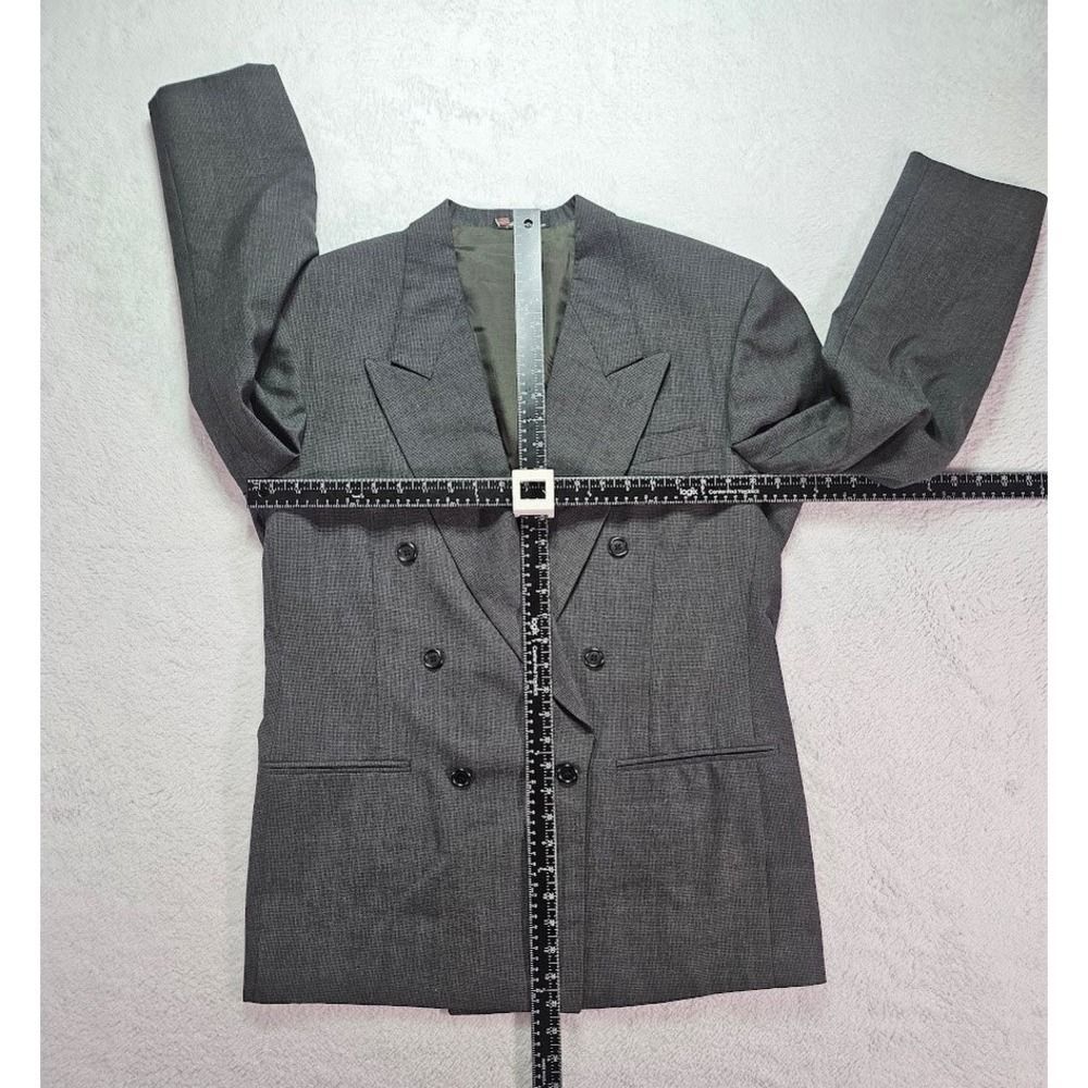 City Streets City Streets Mens Charcoal Grey Double Breasted Pleated Size 46R - 2 Thumbnail