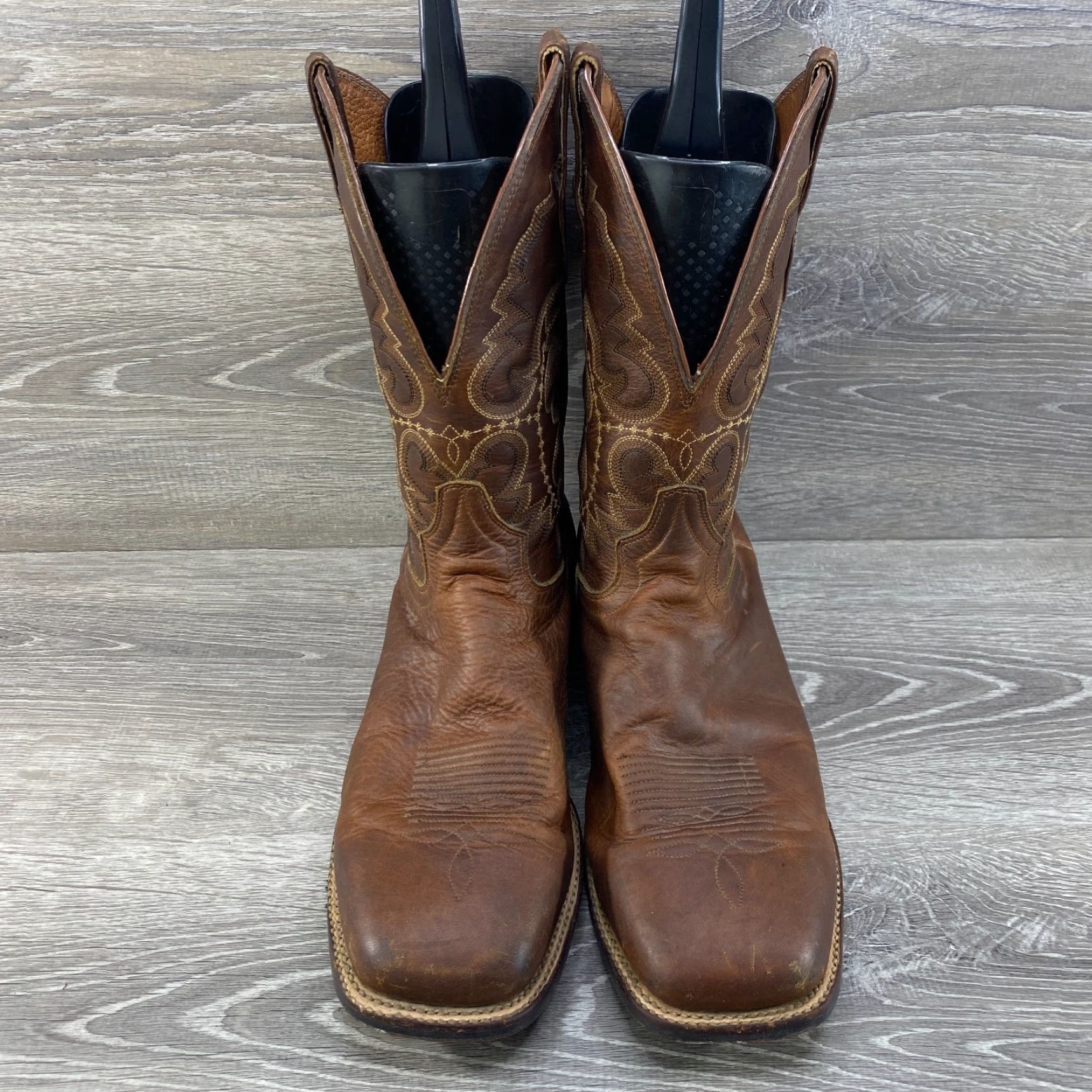 Dan Post VINTAGE Dan Post Mens 11 D Cowboy boots Brown Leather Square Toe Western Shirt Boots? Size US 11 / EU 44 - 3 Thumbnail