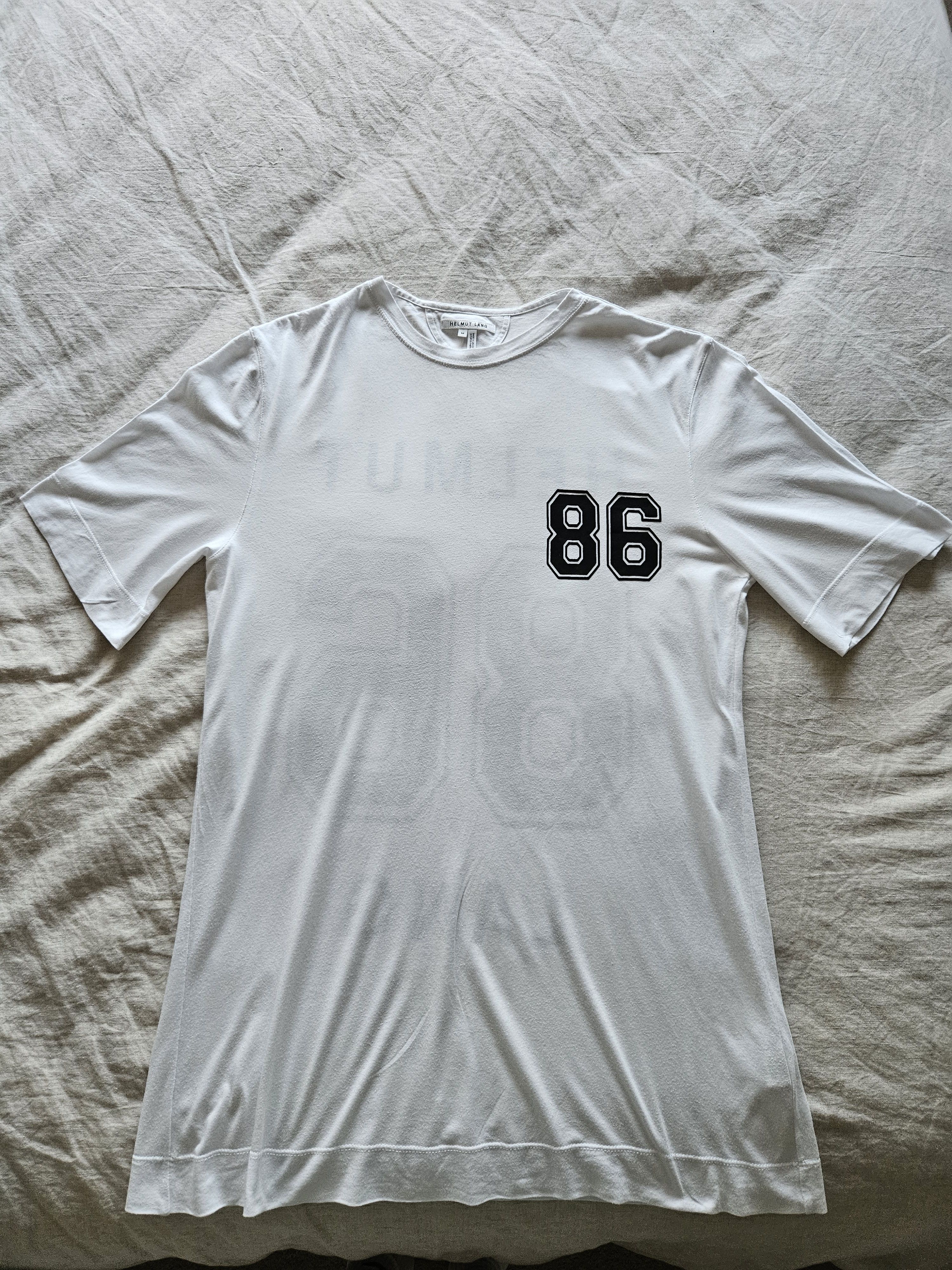 Helmut Lang Helmut Lang Short Sleeve Long T-shirt size m in White Size US M / EU 48-50 / 2 - 8 Thumbnail