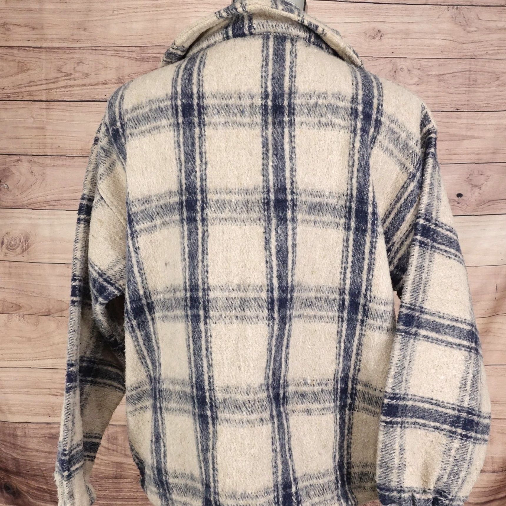 Vintage Earth Ragz Sweater Mens Medium Beige Blue Plaid Quarter Zip Pullover Warm Size US M / EU 48-50 / 2 - 4 Thumbnail