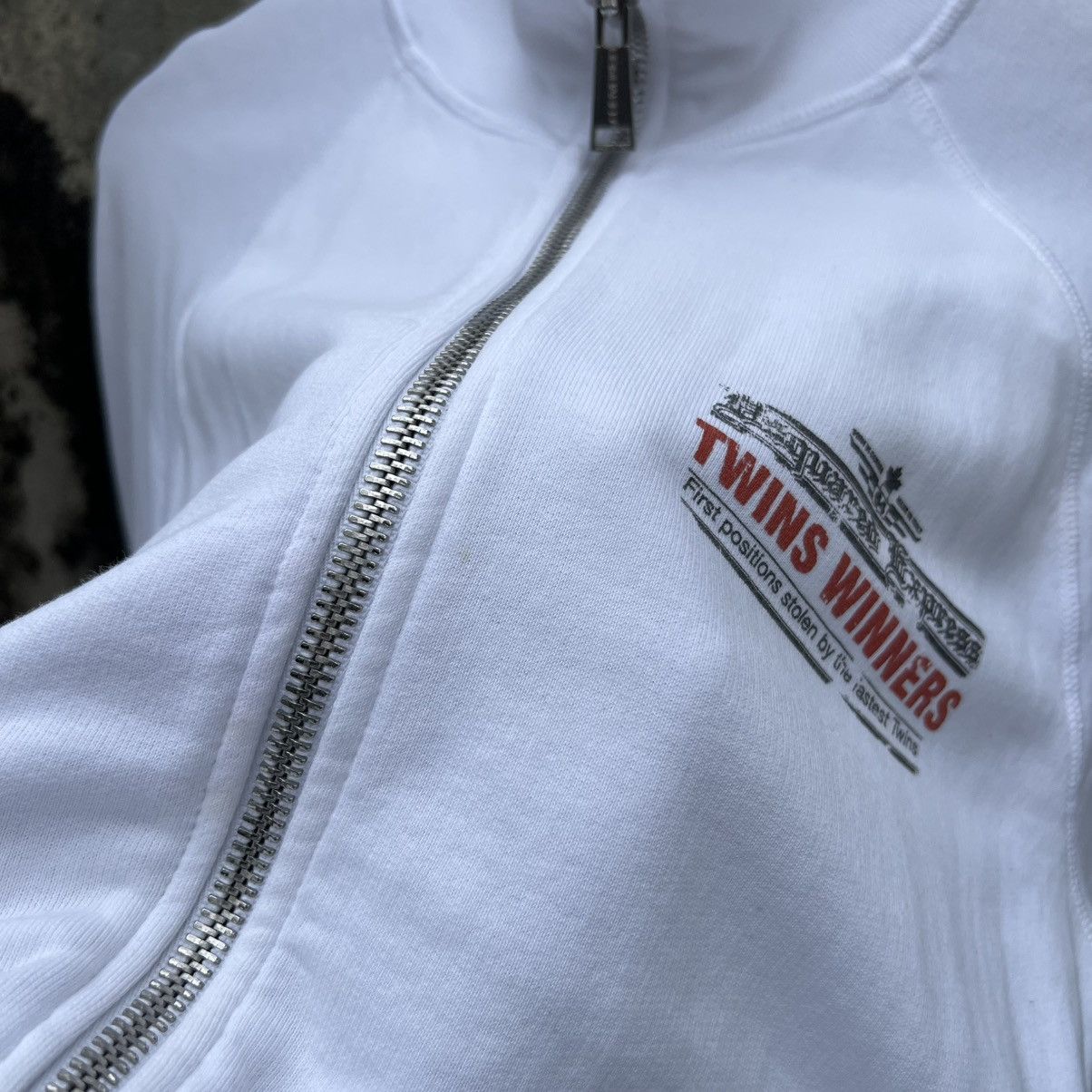 Dsquared2 “DSQUARED2” NEWSPAPER PRINT ZIP UP TRACK JACKET Size US M / EU 48-50 / 2 - 8 Thumbnail
