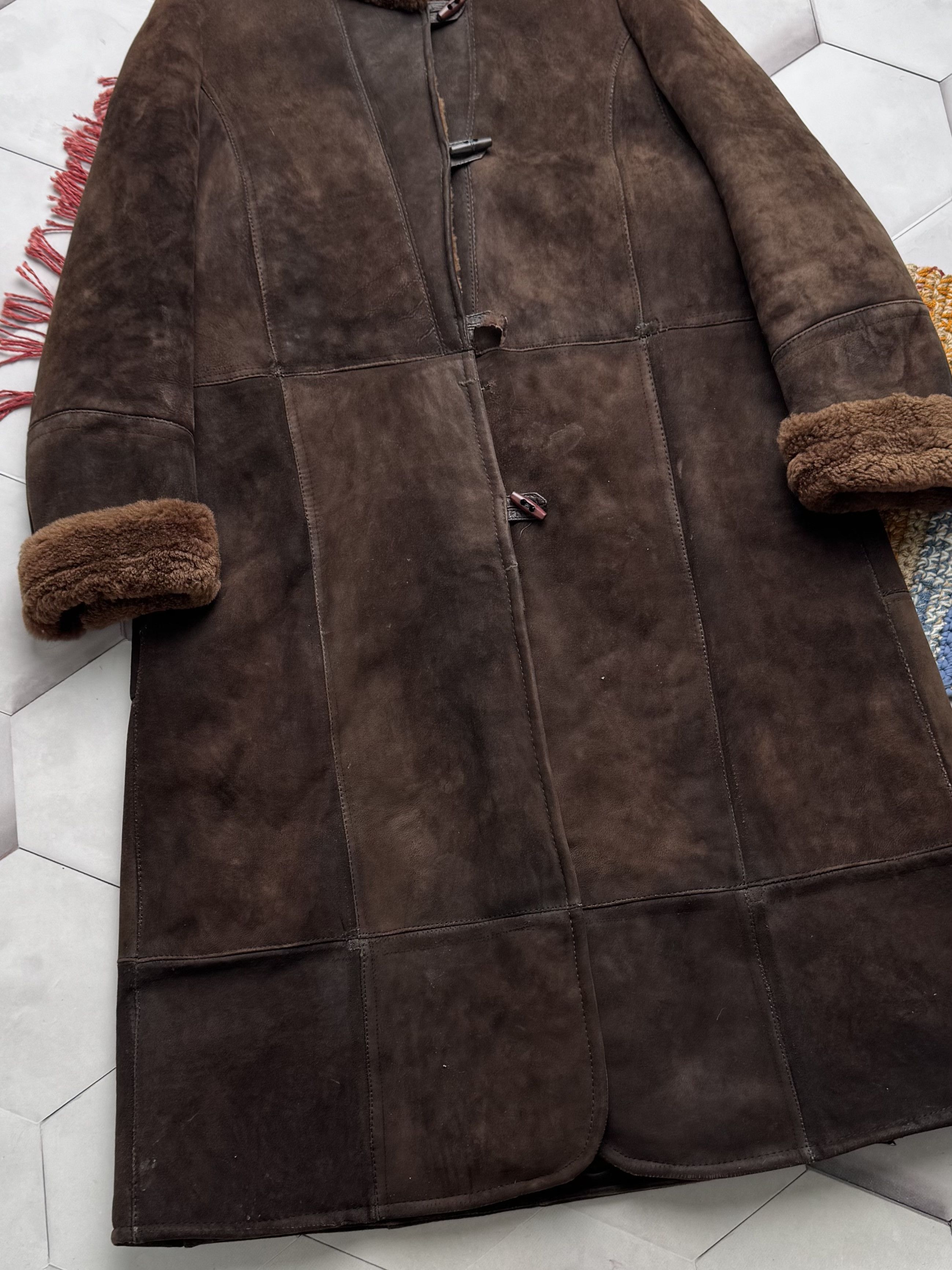 Vintage Vintage 80's Real Sheepskin Thrashed Coat (E4) Size XL / US 12-14 / IT 48-50 - 3 Thumbnail