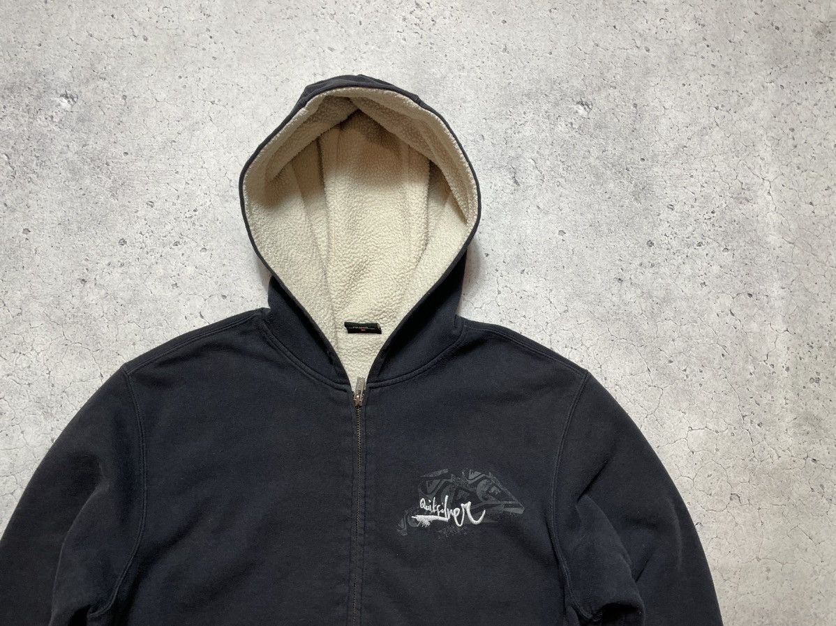 Quiksilver Vintage Sherpa Zip Hoodie Quiksilver Black Y2K Size US M / EU 48-50 / 2 - 5 Thumbnail