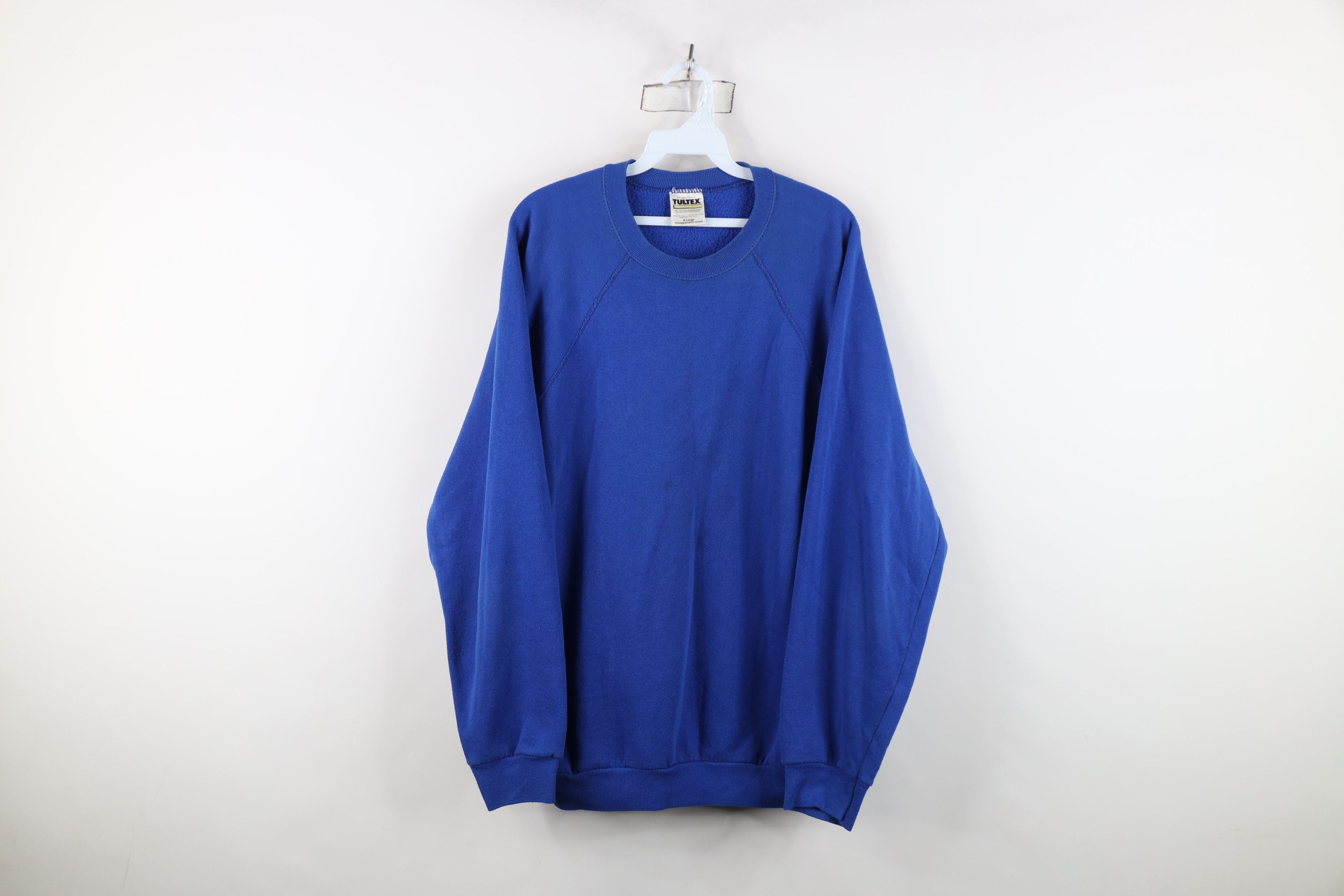 Vintage Vintage 90s Streetwear Crewneck Sweatshirt Royal Blue USA Size US XL / EU 56 / 4 - 1 Thumbnail