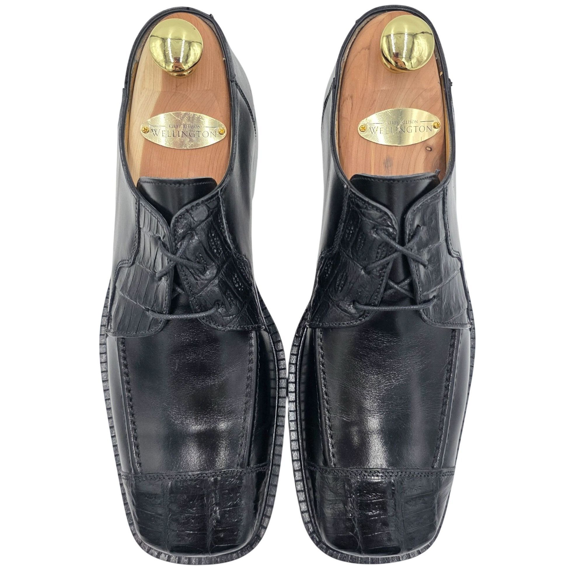 Belvedere NEW Vintage Belvedere Black Exotic Crocodile Italy Dress Sho Size US 7.5 / EU 40-41 - 12 Thumbnail
