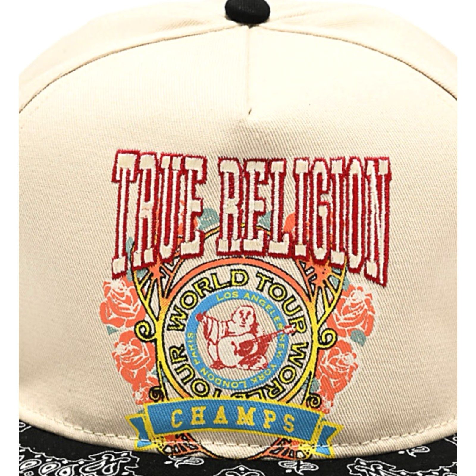 True Religion True Religion Hat Cap Snap Back Chant Tan Cream Black Paisley Adult Mens Size ONE SIZE - 4 Thumbnail