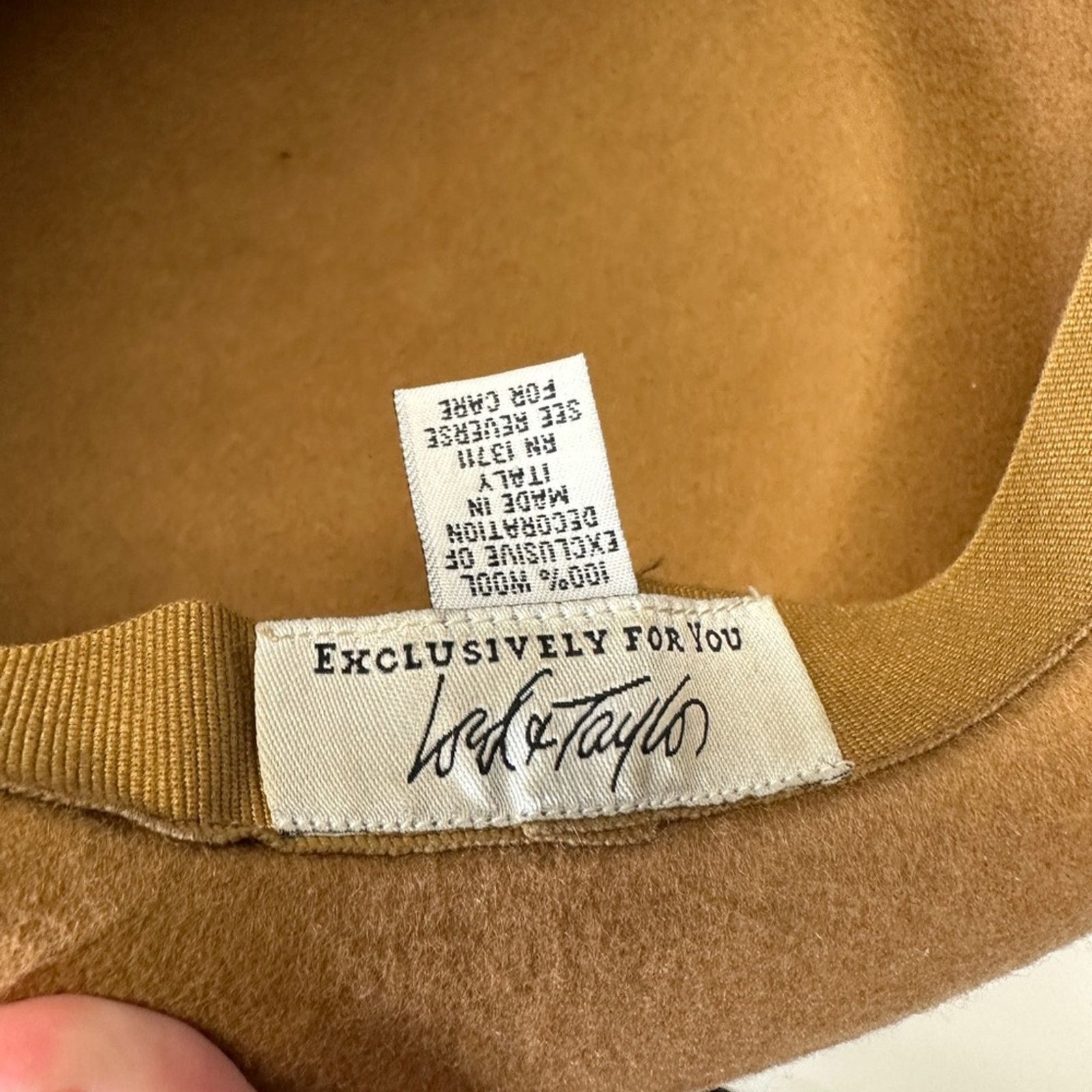 Lord & Taylor Lord & Taylor 100% Wool Tan Bow Round Hat Size ONE SIZE - 7 Thumbnail