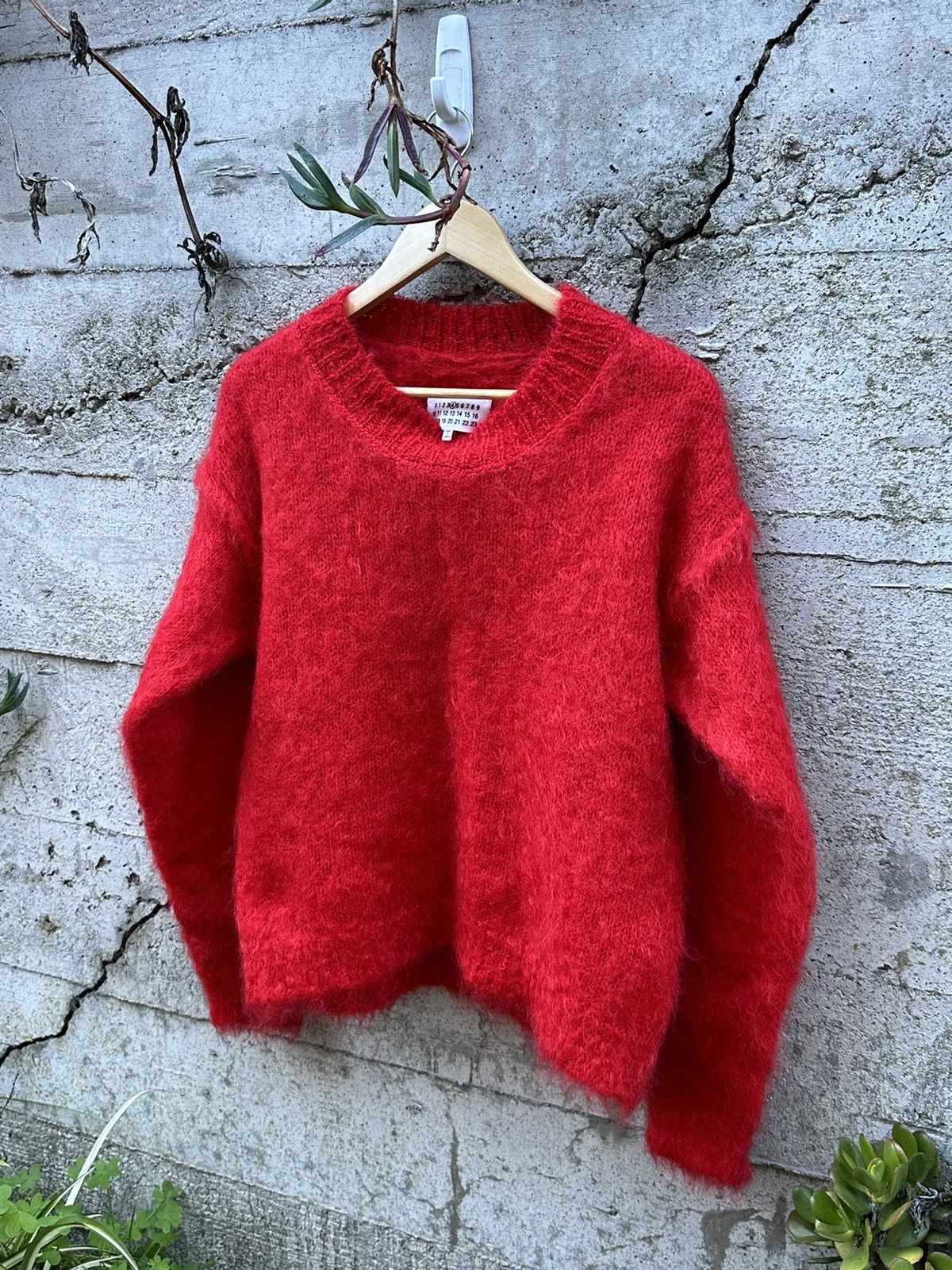 Pre-owned Maison Margiela Grail Margiela Soft Fuzzy Mohair Sweater In Red