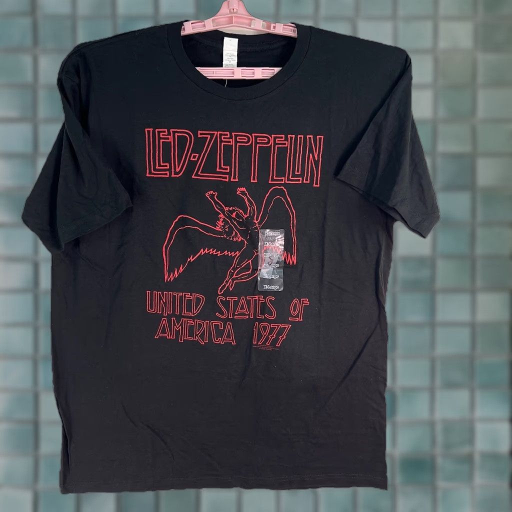Vintage Led Zeplin T-Shirt Mens XL Black NEW Graphic Print Crew Neck Short Sleeve Cotton Knit Summer Fall Spring Band Music Rock LED Size US XL / EU 56 / 4 - 1 Thumbnail