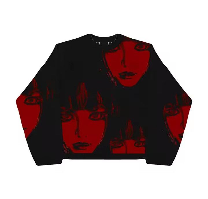 Japanese Brand × Vintage Vintage Knitted Sweater Portrait Pattern Size US XL / EU 56 / 4 - 1 Thumbnail