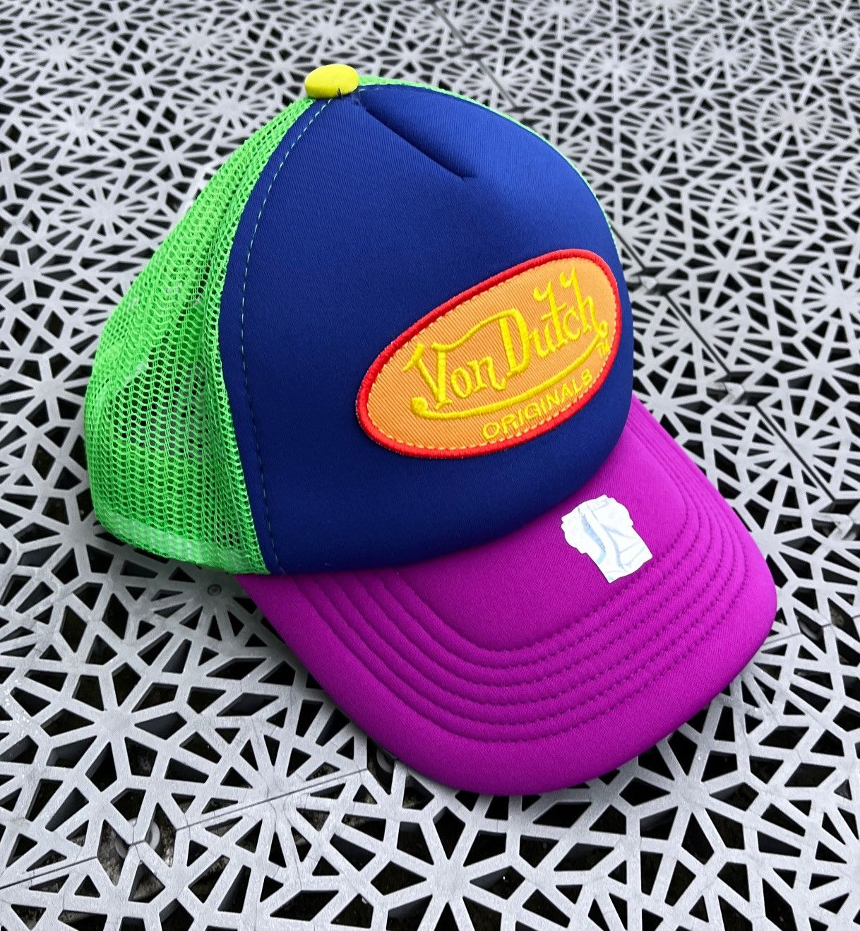 Japanese Brand × Von Dutch 🔥Rare VON DUTCH Colored Panelled Trucker Cap Size ONE SIZE - 1 Thumbnail