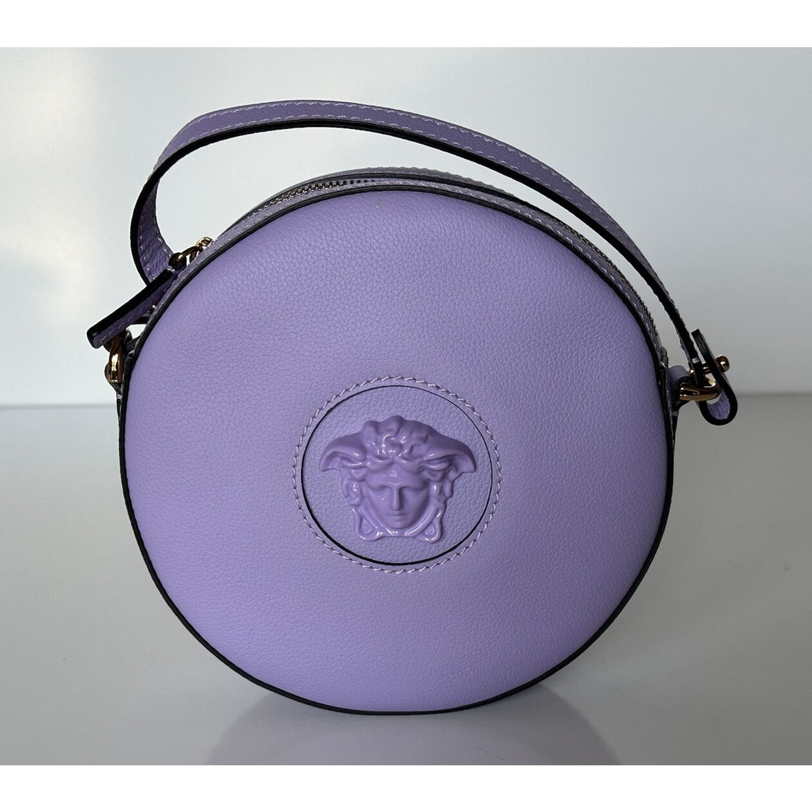Versace Versace Medusa Leather Round Lilac Crossbody Bag DBFI050 Size ONE SIZE - 2 Thumbnail