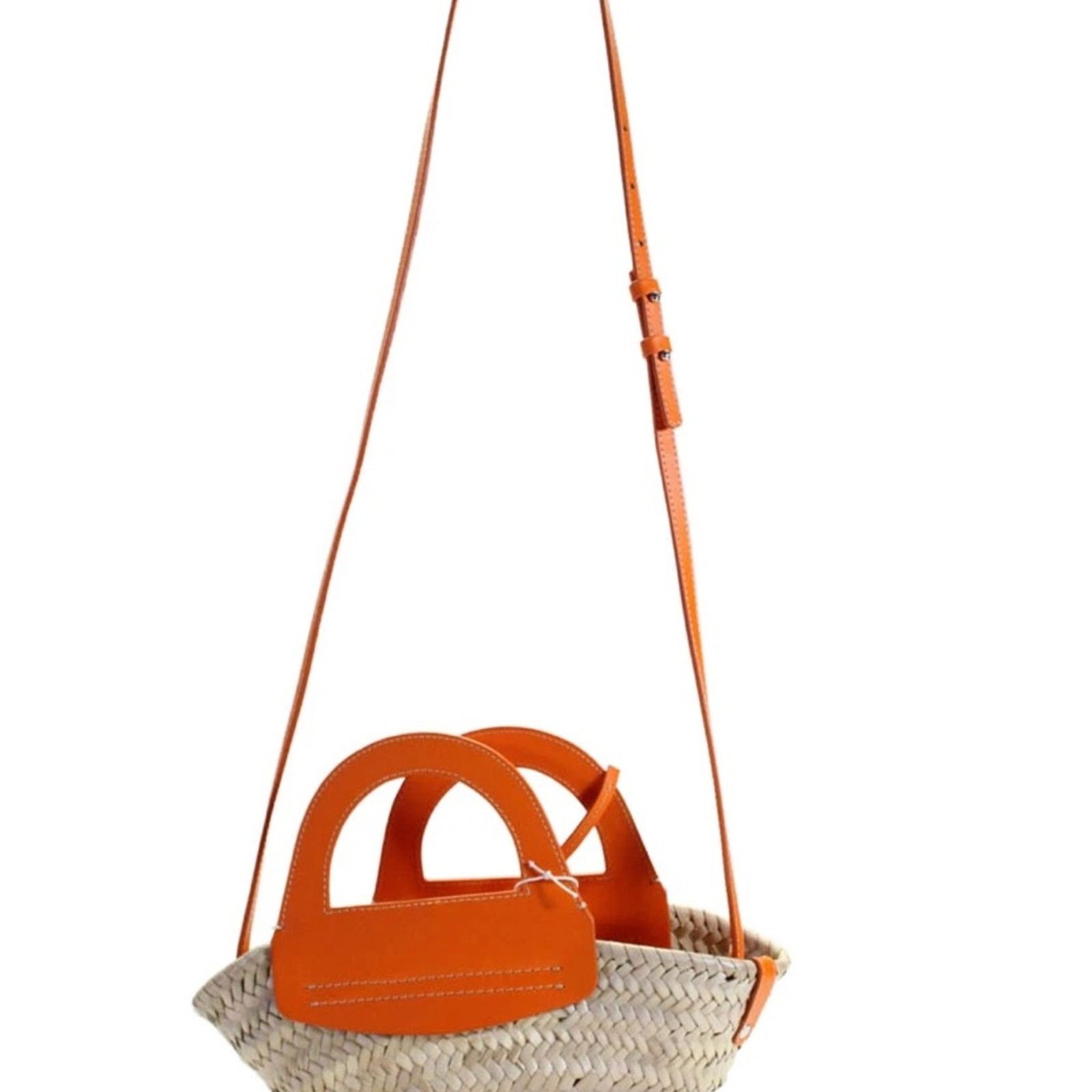 Hereu Hereu Mini Cabas Straw Tote Tangerine NWT Size ONE SIZE - 7 Thumbnail