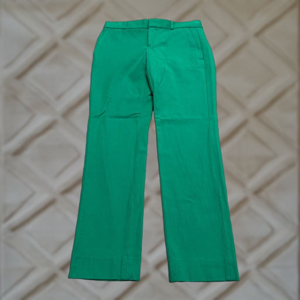 Banana Republic Banana Republic Ryan Straight Pants Womens 0 Green Mid Rise Dress Pants For Women 28x28 Flat Front Cotton Blend Breathable Comfortable Easy Care Size 25" / US 0 / IT 36 - 1 Thumbnail