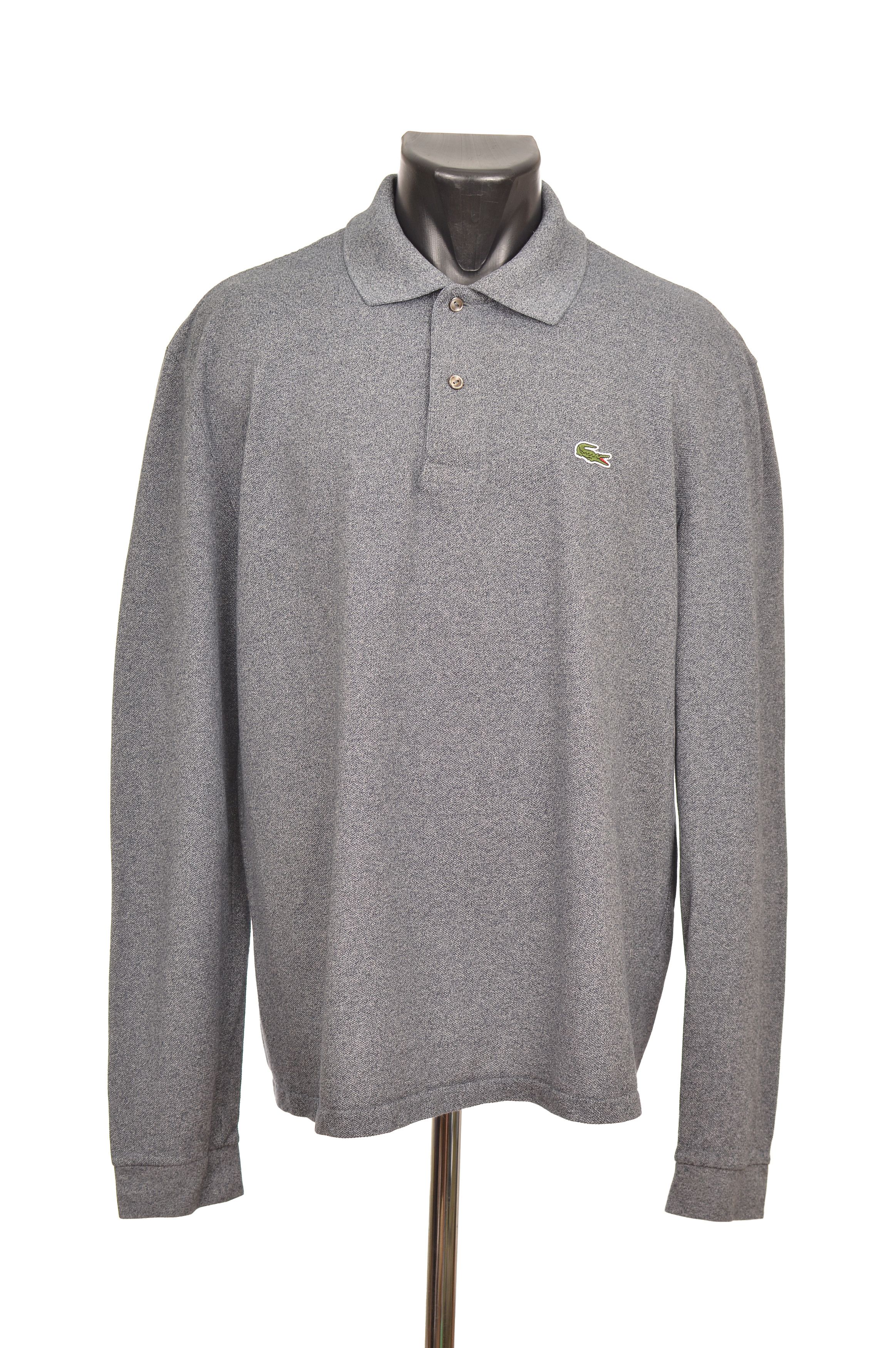 Lacoste Lacoste L1313 Classic Fit Long Sleeve Gray/Blue Polo Shirt Size US XXL / EU 58 / 5 - 1 Thumbnail
