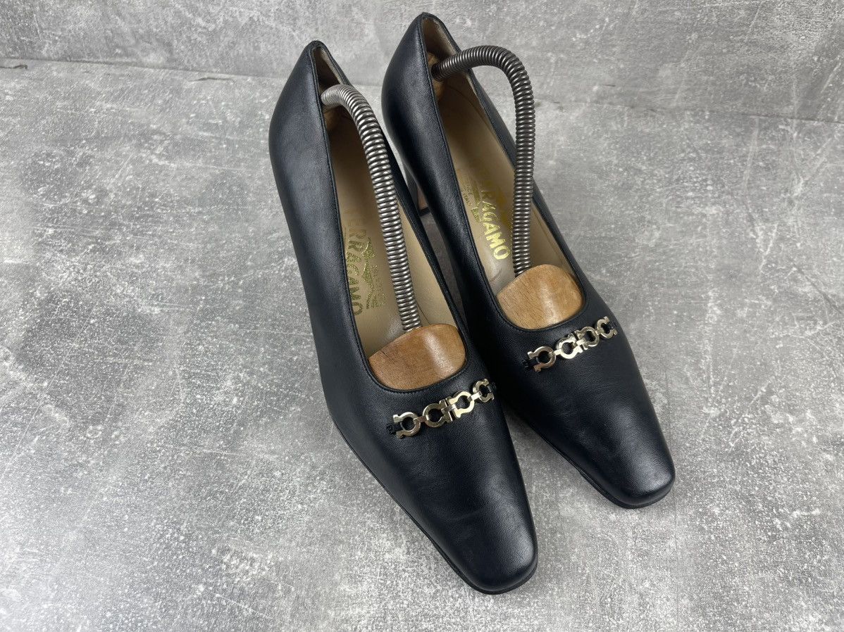 Salvatore Ferragamo × Vintage Salvatore Ferragamo Dress / Couture Leather Shoes Size US 8.5 / IT 38.5 - 3 Thumbnail