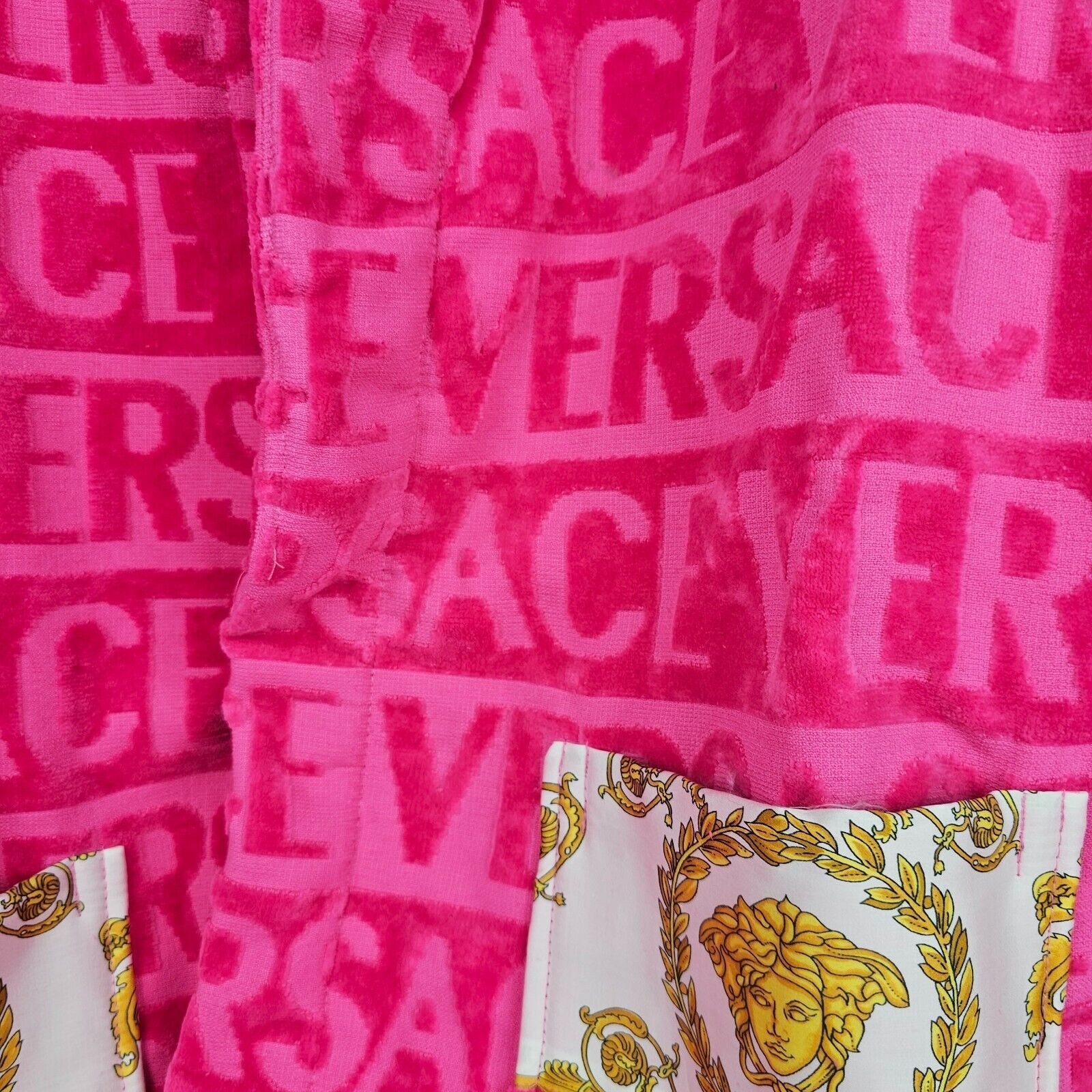 Versace Versace Baroque Print Pink Long Bathrobe New M Size US M / EU 48-50 / 2 - 6 Thumbnail