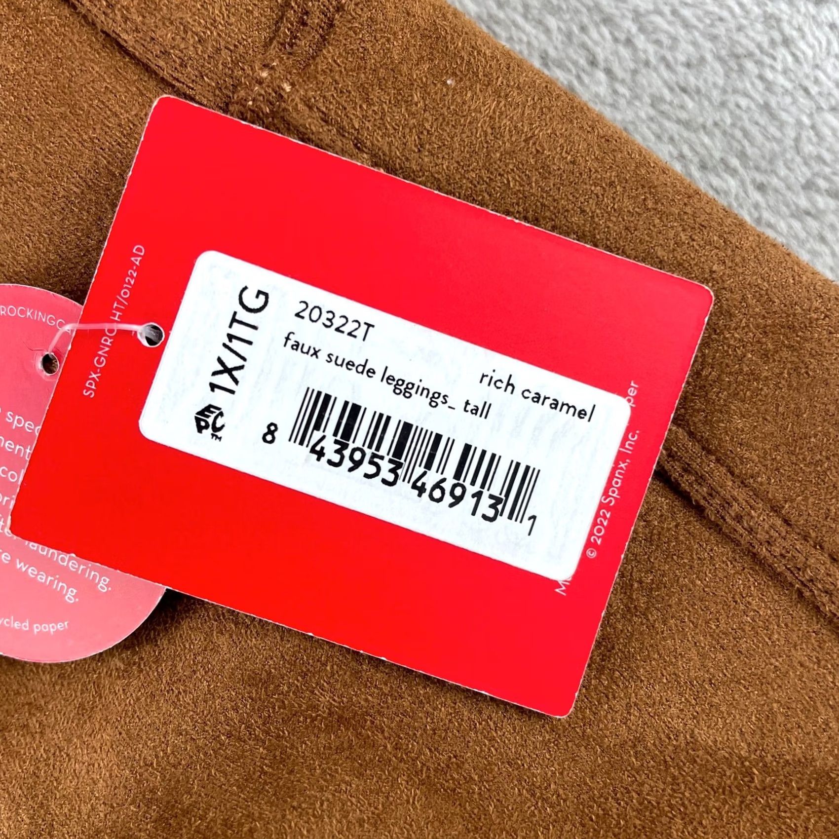 Spanx Spanx Faux Suede Leggings Women 1XT Tall Rich Caramel Slim Fit Pull On NWT Size 40" / US 18 - 5 Thumbnail