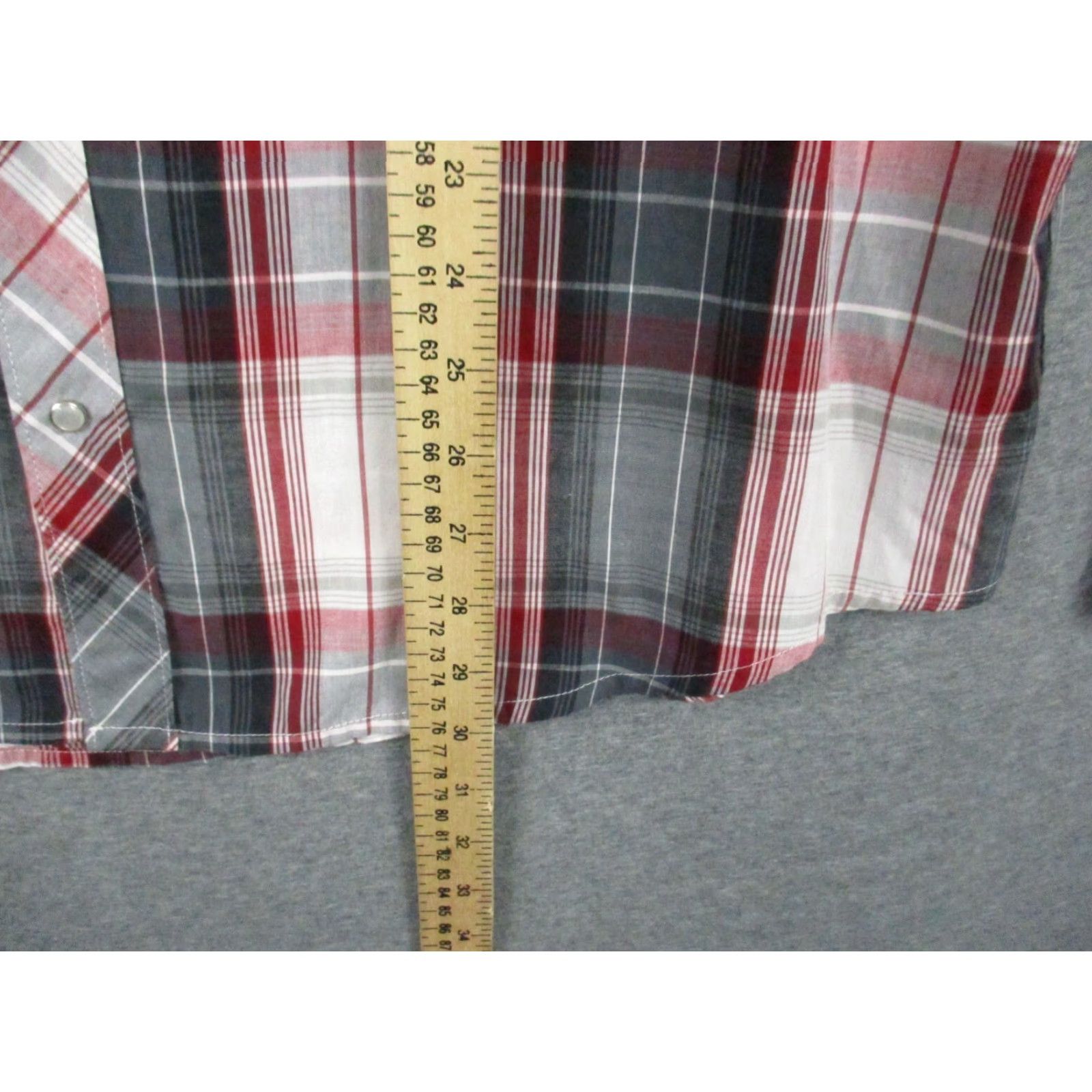 Levi's Levis Pearl Snap Shirt XL Mens Western Red White Plaid Pocket Long Sleeve Cotton Tee? Size US XL / EU 56 / 4 - 5 Thumbnail