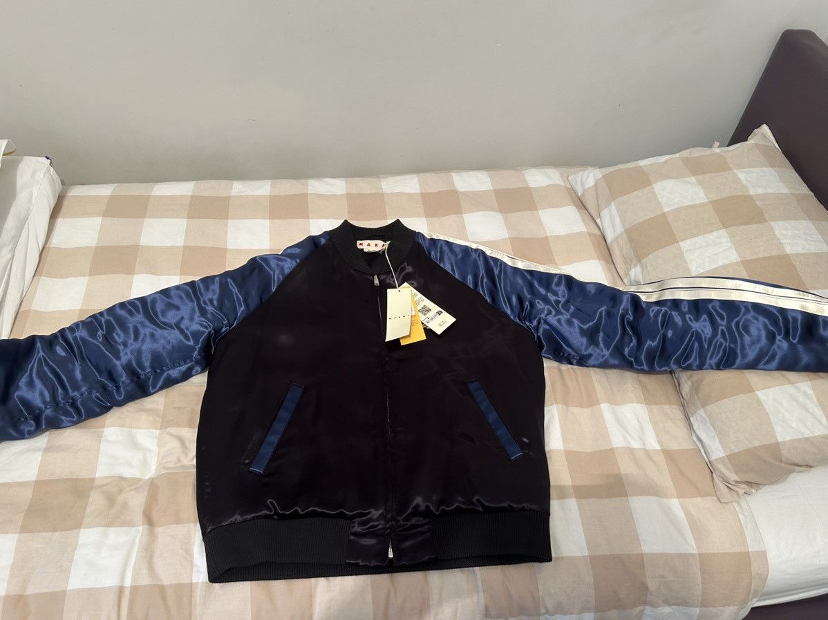 Marni Satin bomber jacket with embroidered logo Size US M / EU 48-50 / 2 - 1 Thumbnail