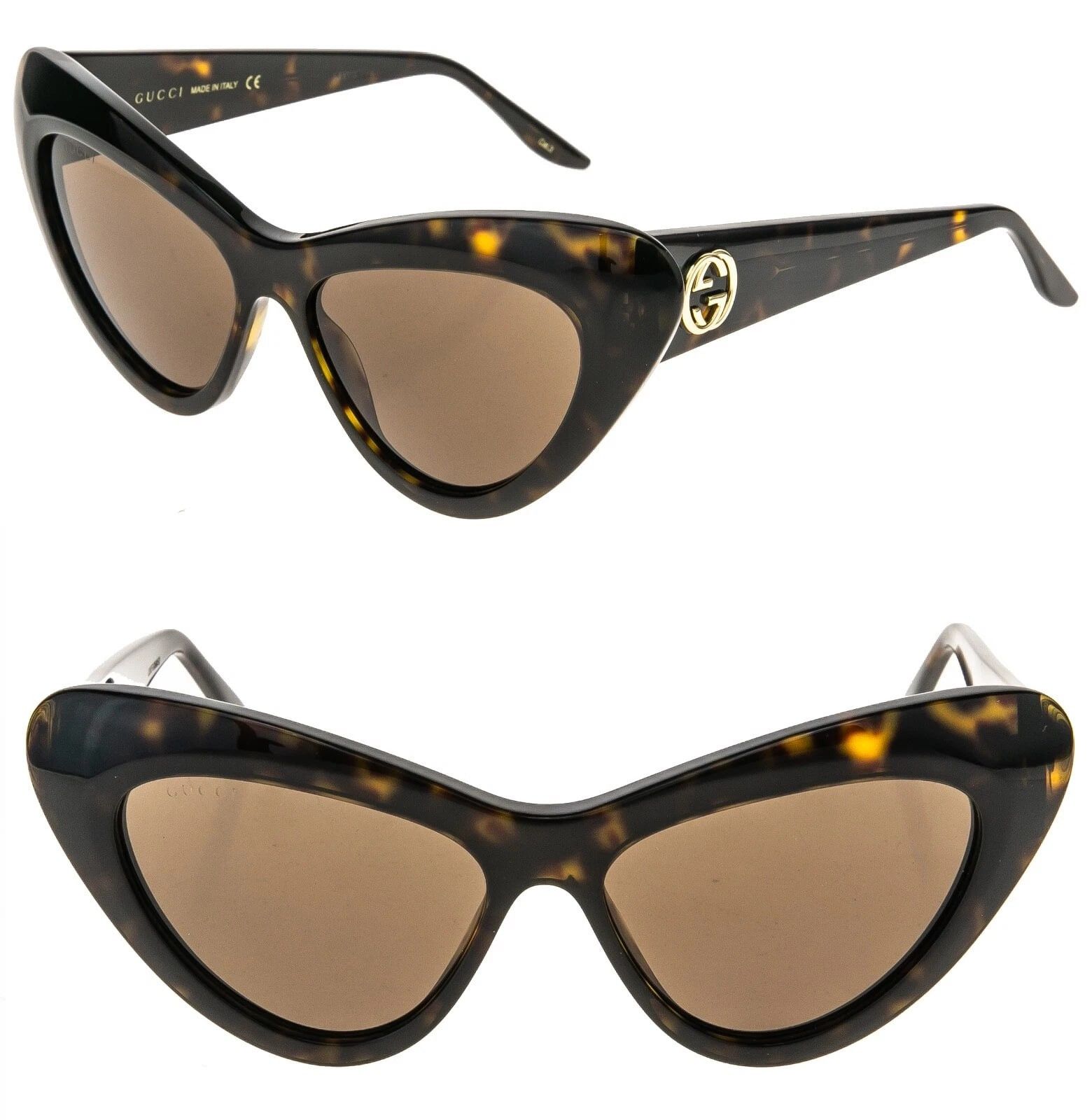 Gucci GUCCI Gg0895s 0895 Havana 002 Fashion Chunky Sunglasses Size ONE SIZE - 1 Thumbnail