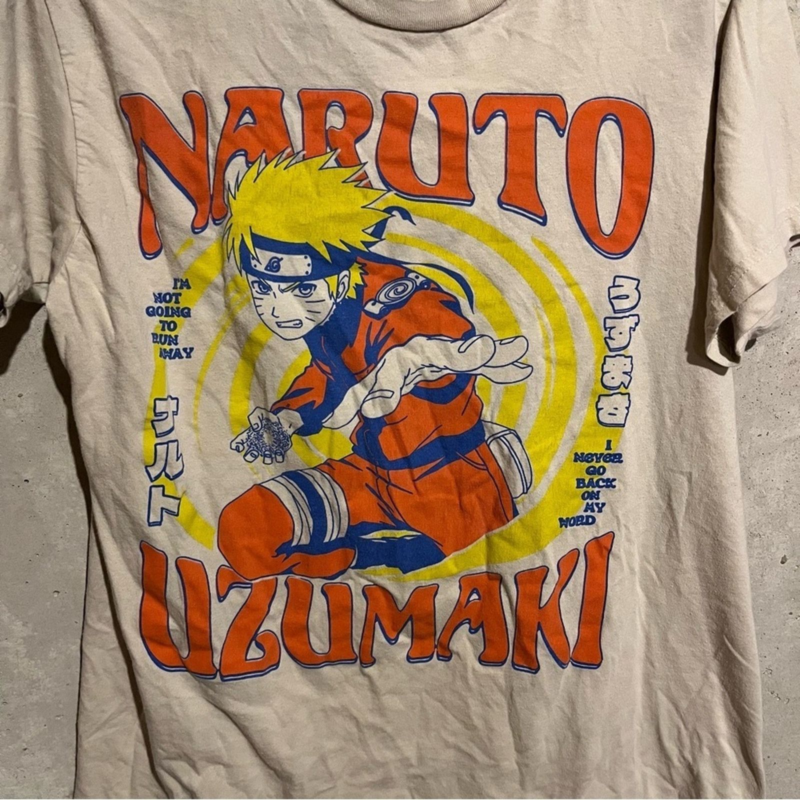 Ripple Junction Naruto Shippuden Naruto Uzumaki Anime Beige T-Shirt Size M Size US M / EU 48-50 / 2 - 6 Thumbnail