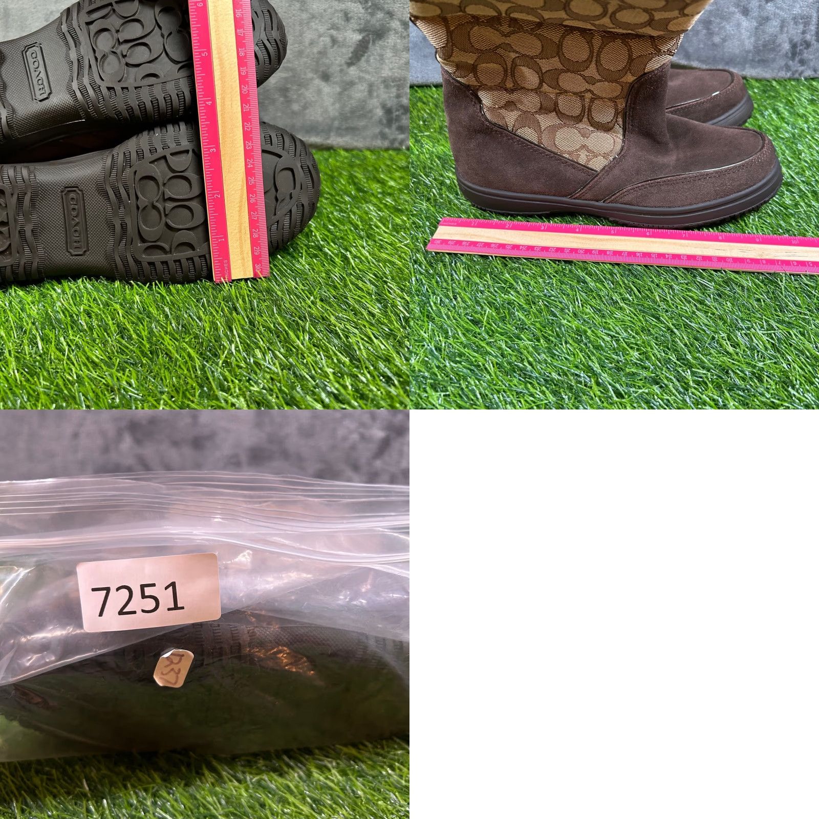 Coach COACH Sherman Signature Brown Suede Fur Mid-Calf Boots Women's Winter 5.5 B Size US 6 / IT 36 - 8 Thumbnail