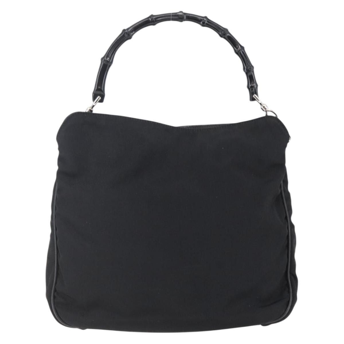Gucci GUCCI Bamboo Hand Bag Nylon Black Silver 001 1638 001 1638 Size ONE SIZE - 3 Thumbnail