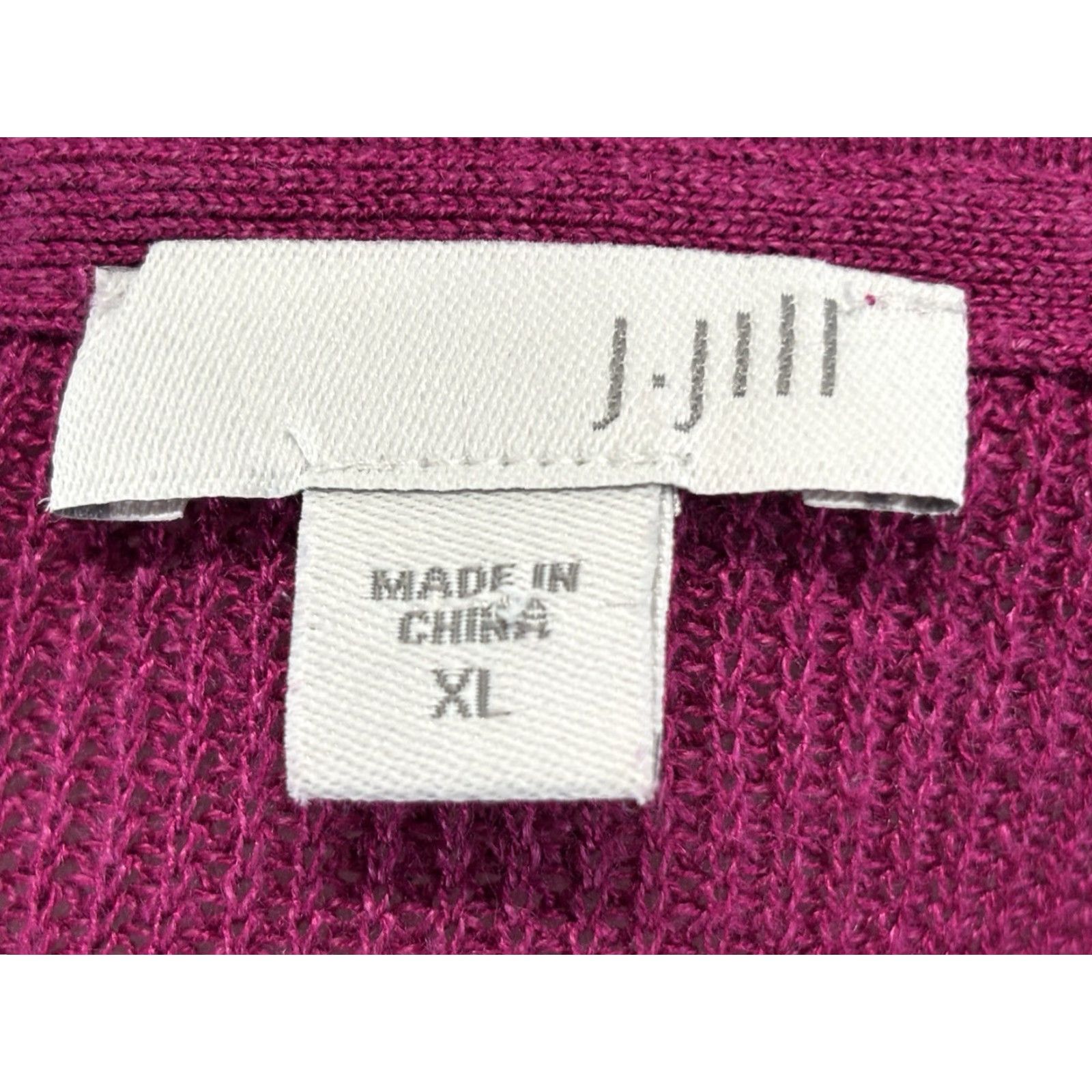 J. Jill J. Jill Linen Blend Knit Sweater XL Fuchsia V-Neck Slouchy Coastal Breathable Womens Pullover Knit Shirt Size XL / US 12-14 / IT 48-50 - 6 Thumbnail