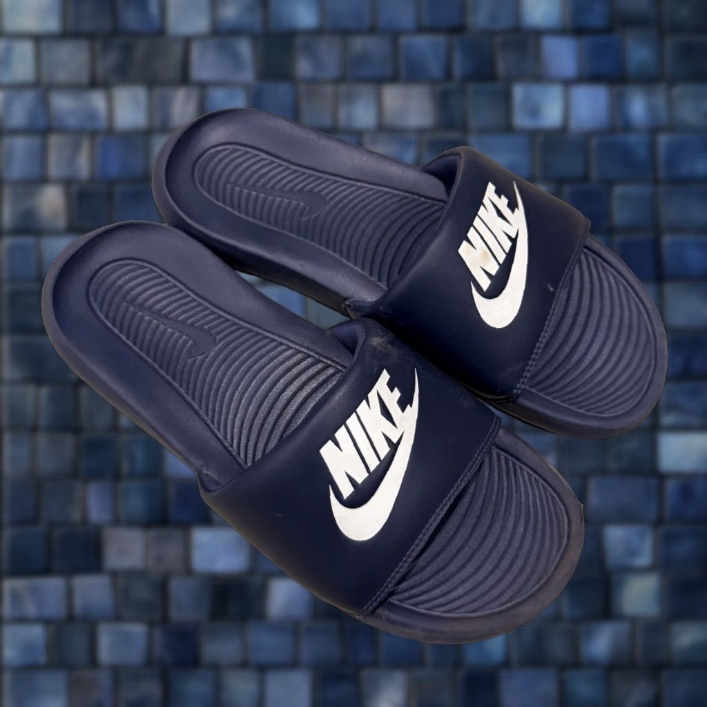 Nike Nike Victori One Slides Mens Size 8 Midnight Navy Blue White Sandals CN9675-401 Size ONE SIZE - 1 Thumbnail